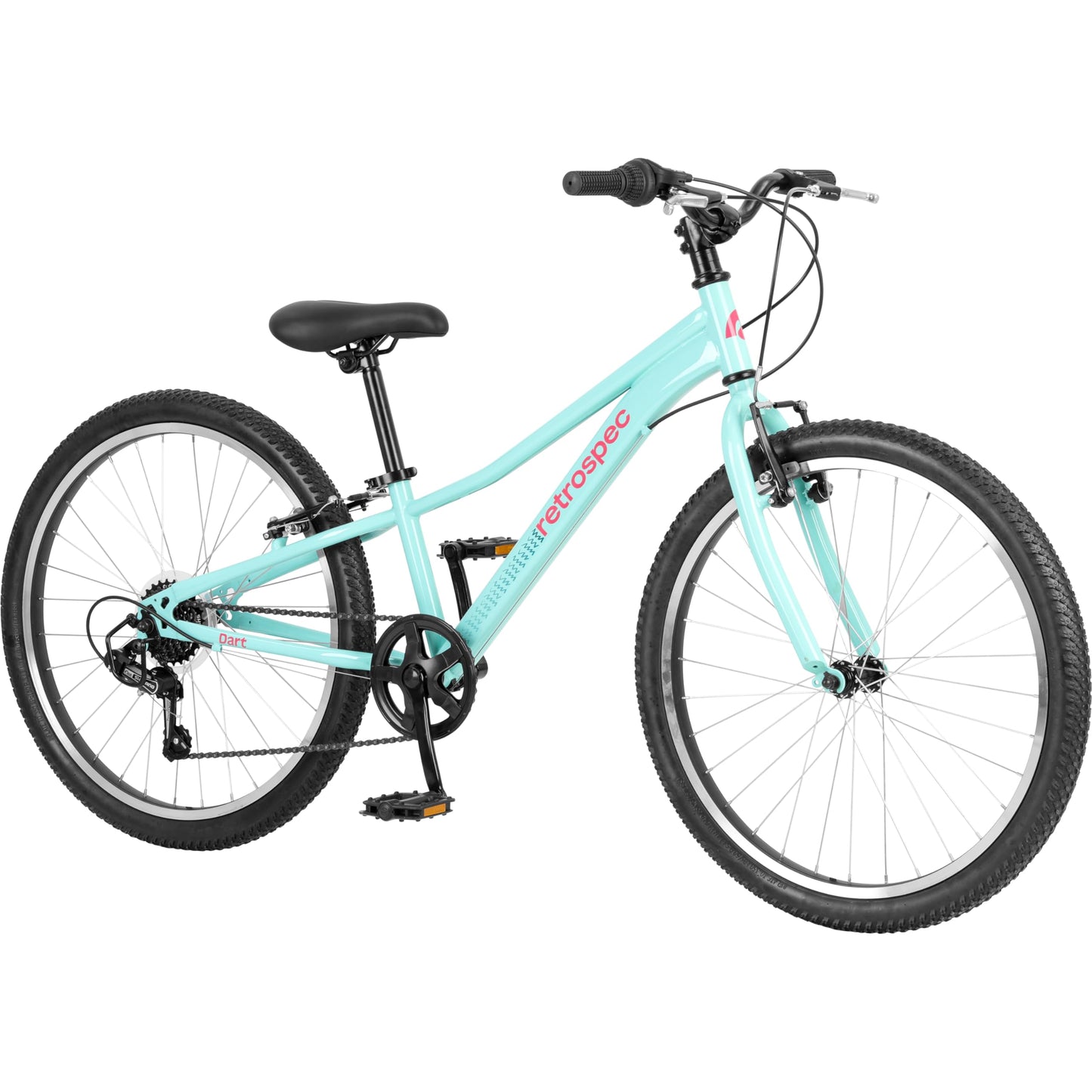 Retrospec Dart 20 & 24 Inch Kids Bike - 7-Speed Hybrid Bicycle for Ages 6-11 with 29in All-Season Tires & Shock Absorption - Adjustable Height Youth Bike with V-Brakes & Smooth Gear Shifting