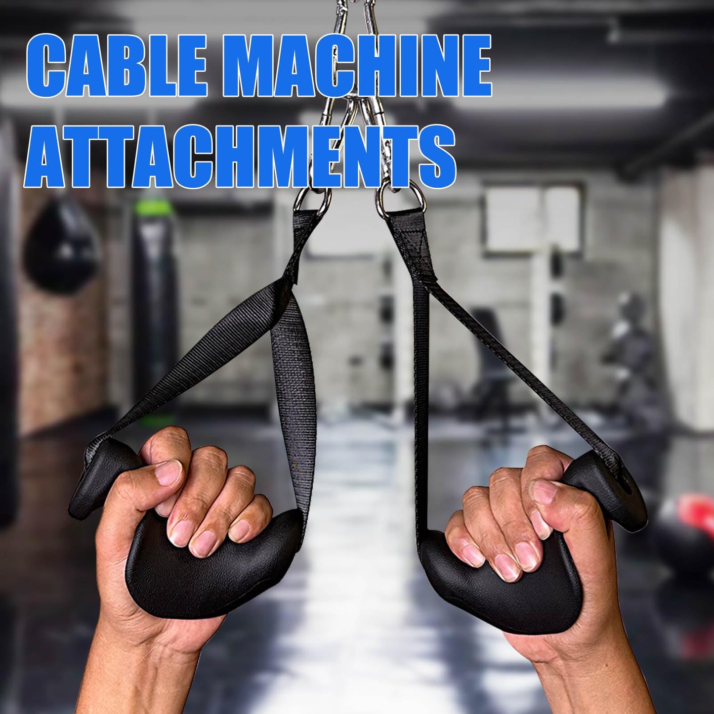 Ergonomic Tricep Rope Pull Down Attachment, Upgraded Long Triceps Rope Cable Attachments for Gym, LAT Pull Down Bar for Cable Machine, Tricep LAT Pulldown Workout Cable Attachments (Cable HANDLES-01)