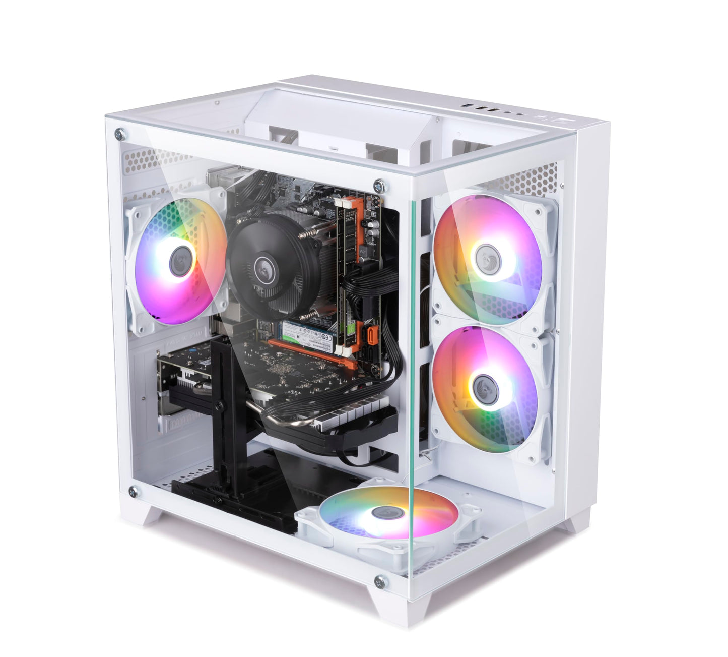 Prebuilt Gaming PC Desktop Computer,Intel Core i7 Desktop,Operating at A Frequency of 3.4-3.9 GHz,RX590 Graphics Card with 8GB GDDR5 Video Memory,16GB RAM, 1TB NVME SSD,WiFi 5.0,RGB Fan x4