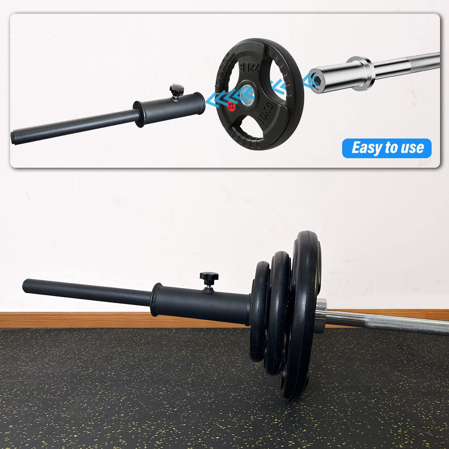 Viking Press Landmine Handle for 2-Inch Olympic Barbell, T-Bar Row Attachment Core Strength Training Accessories, Shoulder Press Landmine Attachment Equipment (Style L)