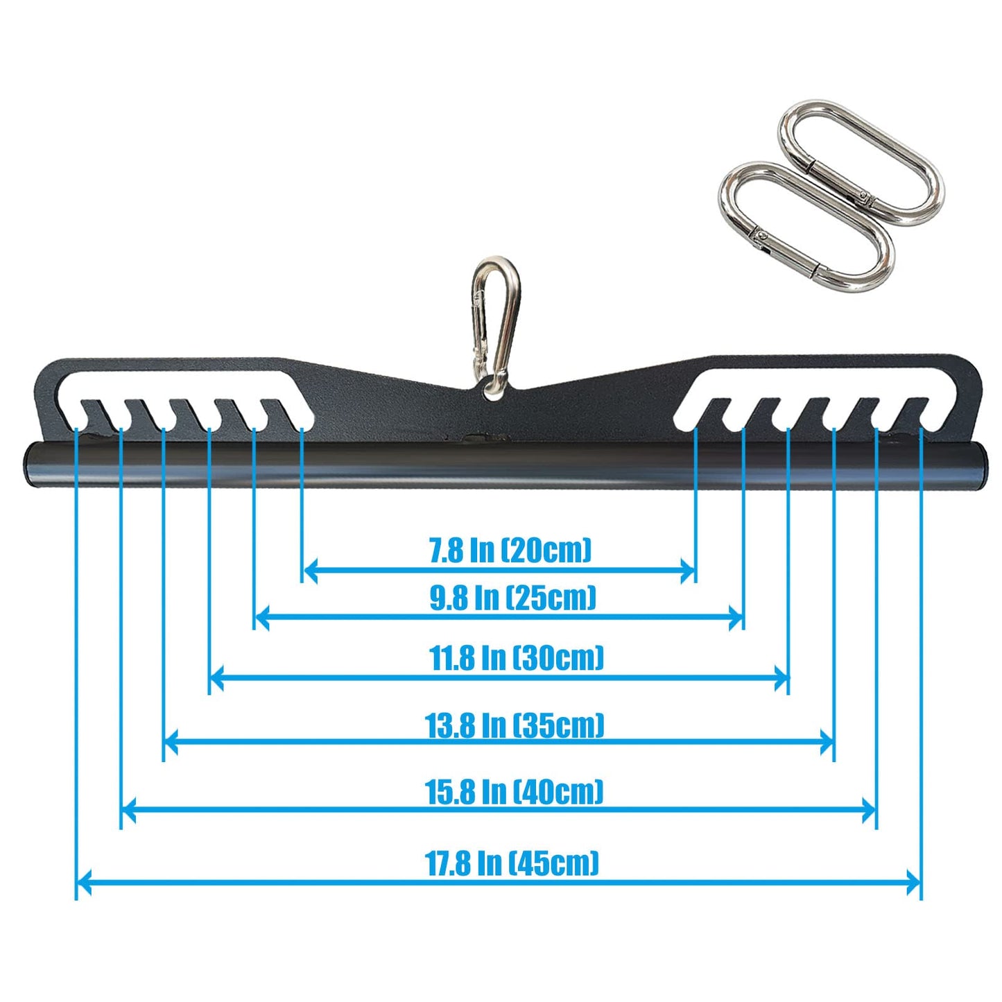 Home Gym Fitness Spreader Bar, Multi-Grip Wide Lat Pull Down Bar, Neutral Grip Handle, Lat Pulldown Attachments Long Bar for Cable Pulley System Machine, T-bar Row Landmine Attachment (SP-B06)
