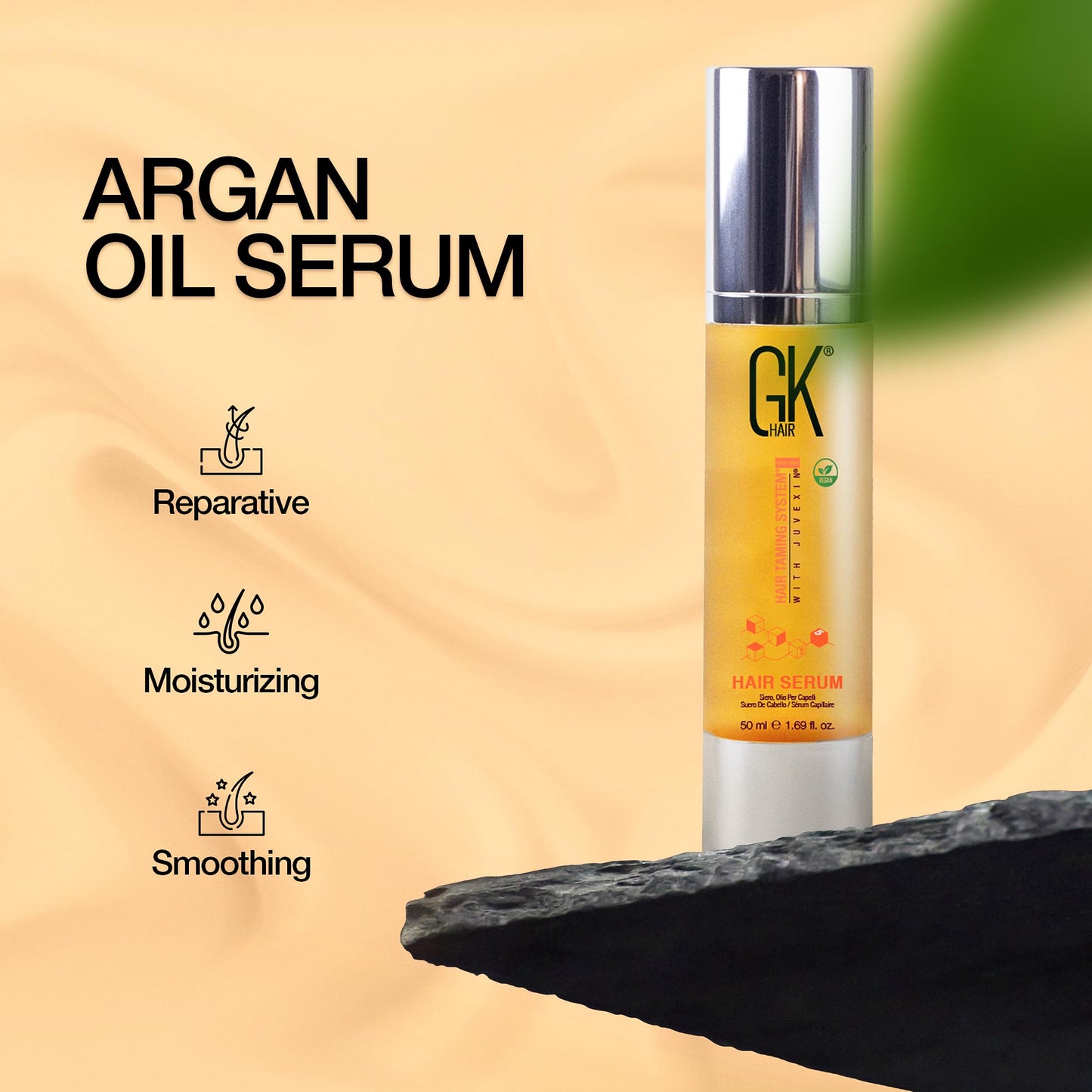 GK HAIR Hair Oil Keratin Treatment Serum Argan Oil Lightweight Formula For Frizz Control Heat Protection Add Shine Repair Dry Damaged Hydrating Sulfate Free All Hair Types Men Women 1.69 Oz