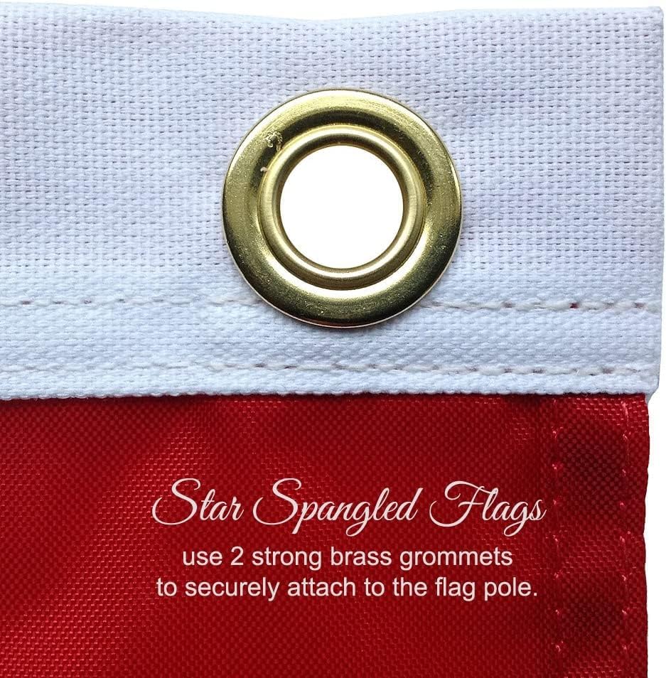 American Flag 5x8-100% Made In USA using Tough, Long Lasting Nylon Built for Outdoor Use, Featuring Embroidered Stars and Sewn Stripes plus Superior Quadruple Stitching on Fly End