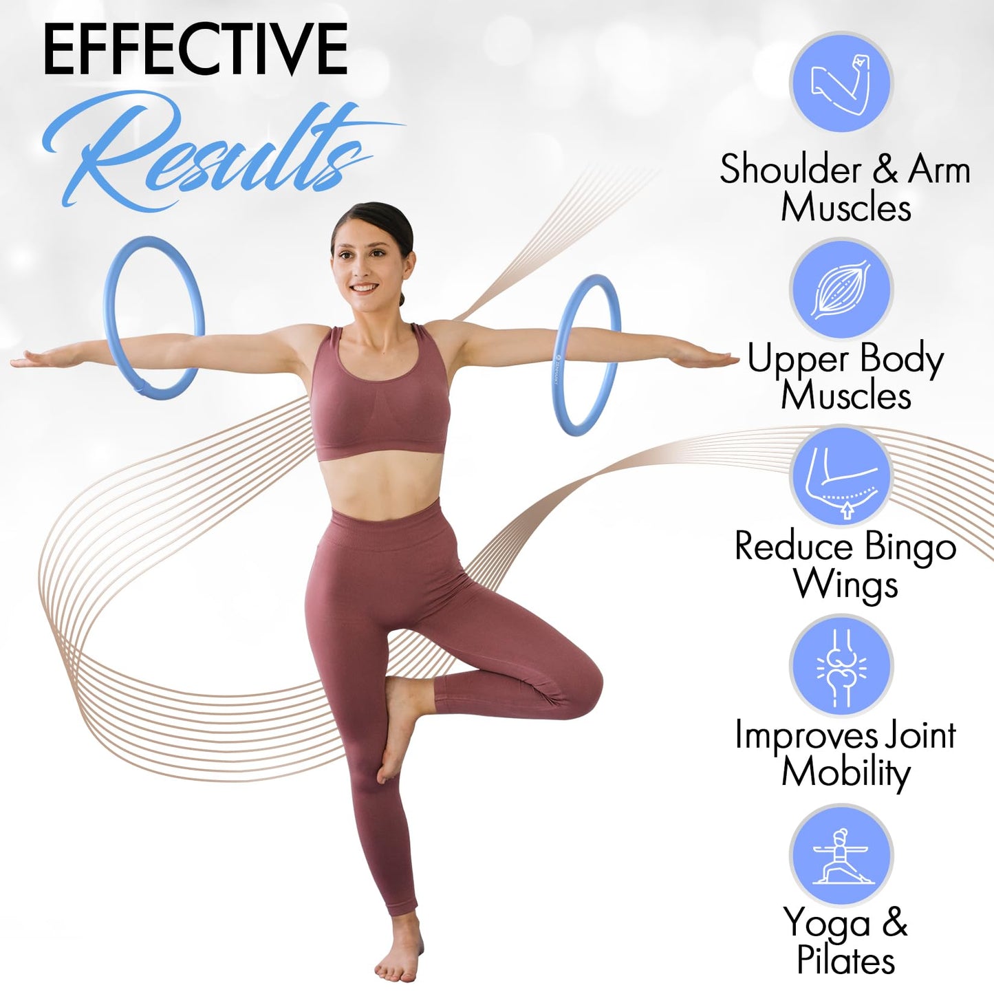 Arm Hoop - Mini Hula Hoop for Adults - Strengthen Arms and Shoulders - Weighted Hula Hoop for Fun Upper Body Exercise - Lightweight and Portable Fitness Equipment for Effective Workouts (Blue)