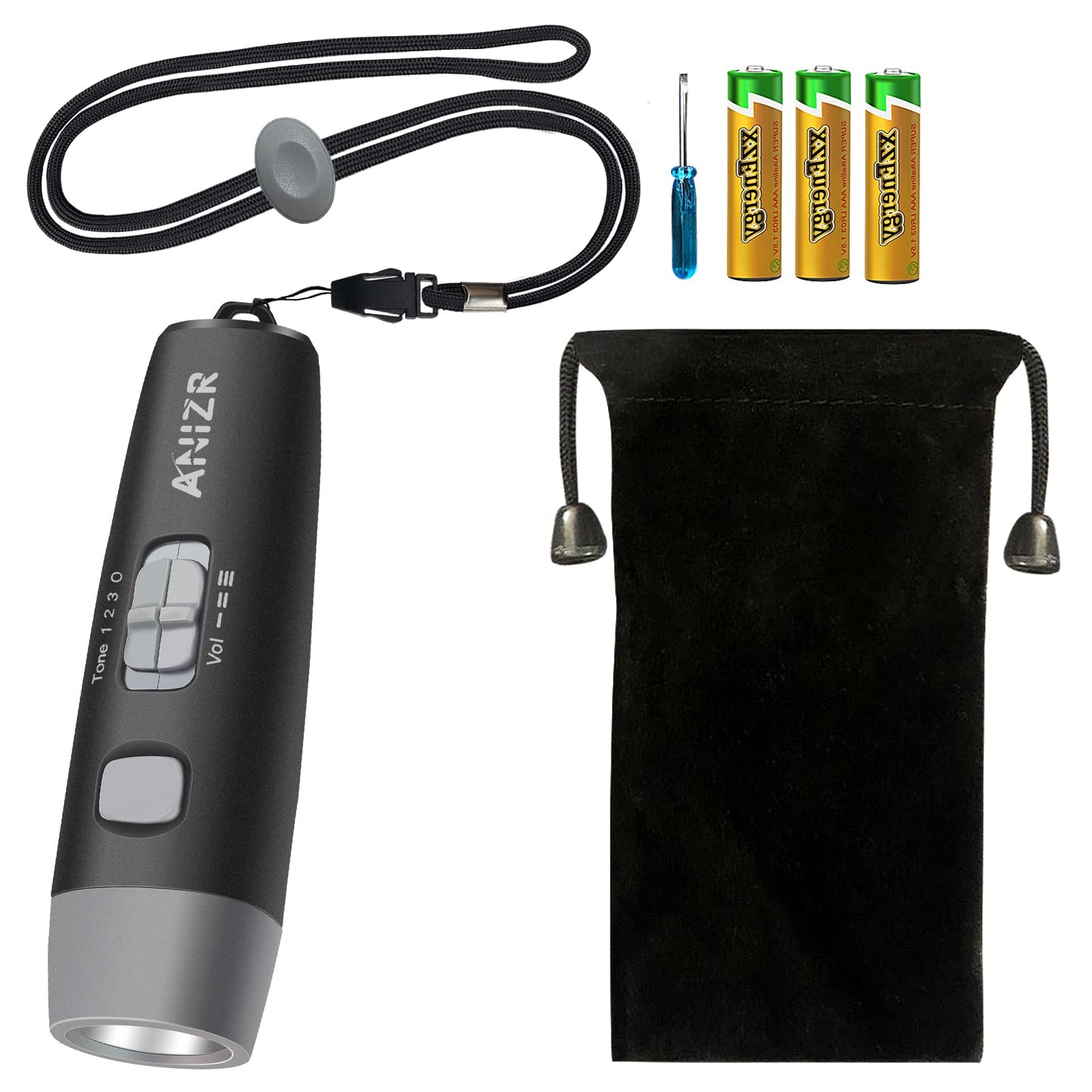 ANIZR Electronic Whistle 3 Tone,Three Adjustable High Volume Referee Whistles with Lanyard Handheld Sports Emergency Whistles for Coach,Police,Teacher,P.E, Outdoor Camping Hiking Boating (Black/2pcs)
