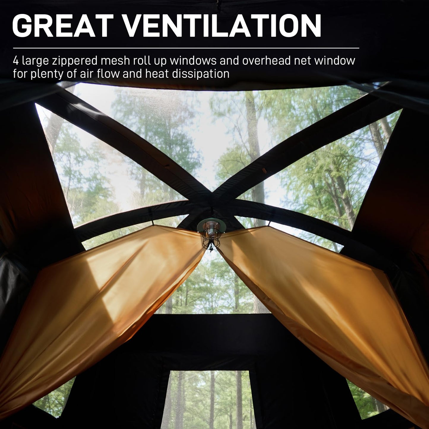 EVER ADVANCED 10 Person Camping Blackout Tent, Multi Room Tent for Family, Large Tents with Rainfly and Carry Bag, 2 Doors, Water-Resistant, 14ft x 10ft x 84in
