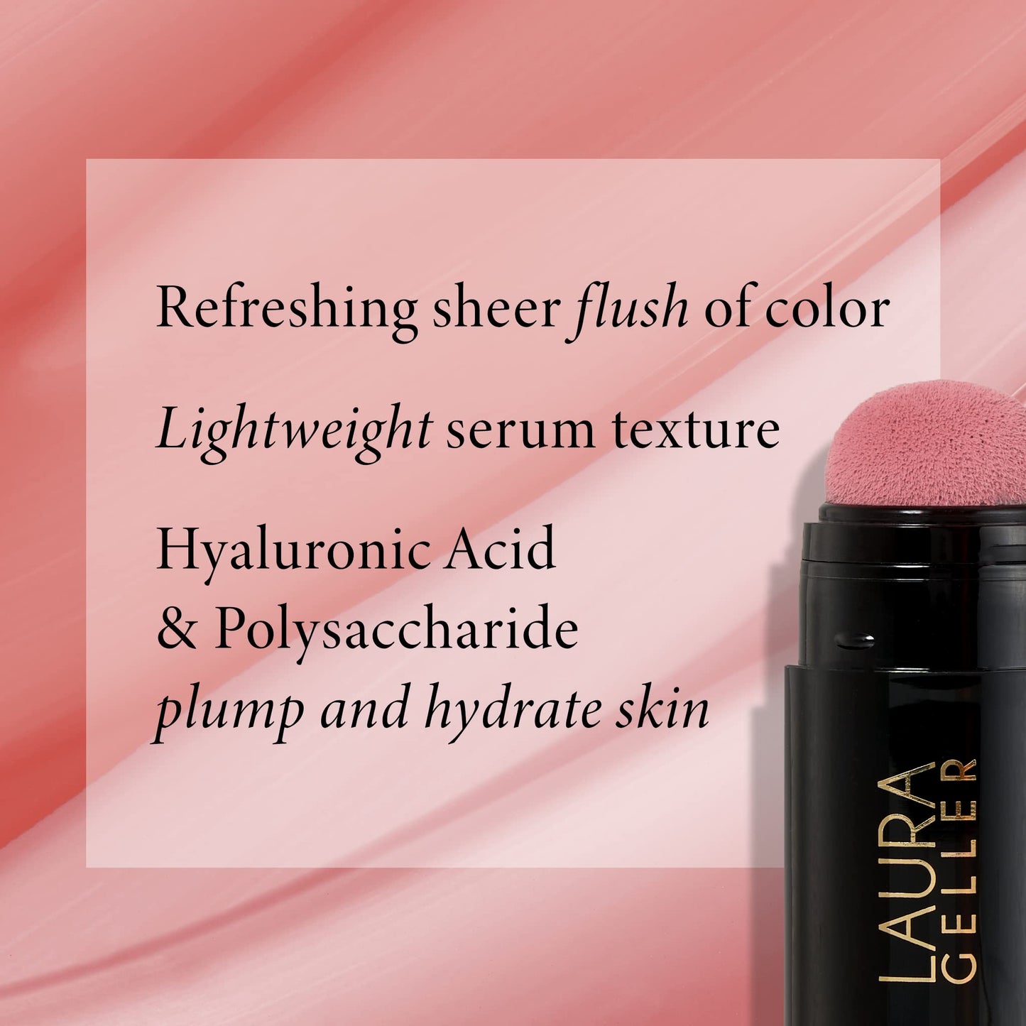 LAURA GELLER NEW YORK Serum Blush Tint, Lightweight Liquid Blush for Cheeks, Weightless Watercolor Sheer Finish, Poppy Peach