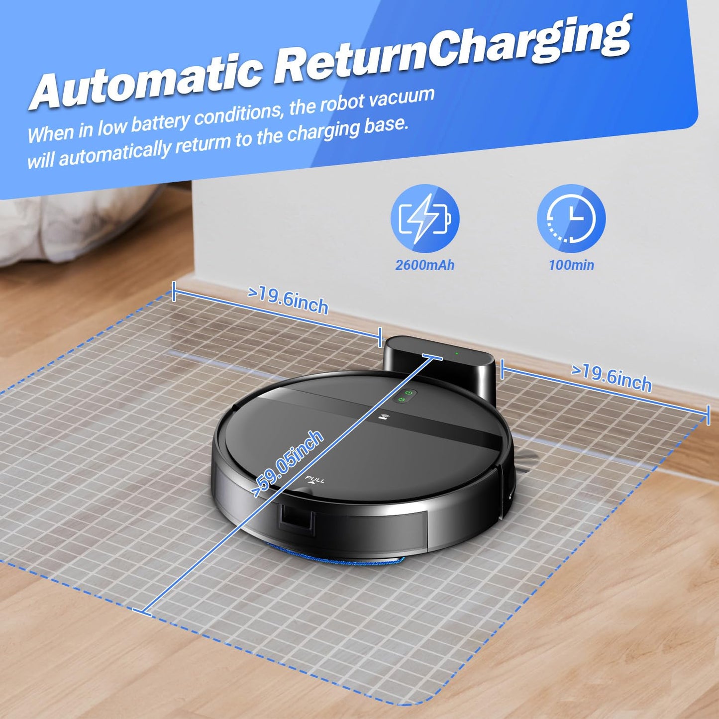 Kilgone Robot Vacuum and Mop Combo, Tangle-Free Powerful Suction, Robotic Vacuum Cleaner - Alexa & App Scheduling, Long Runtime, Automatic Robot Vacuum Cleaners for Home