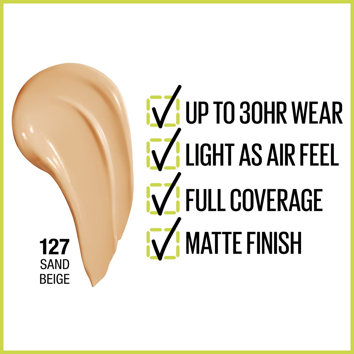 Maybelline Super Stay Full Coverage Liquid Foundation Active Wear Makeup, Up to 30Hr Wear, Transfer, Sweat & Water Resistant, Matte Finish, Sand Beige, 1 Count