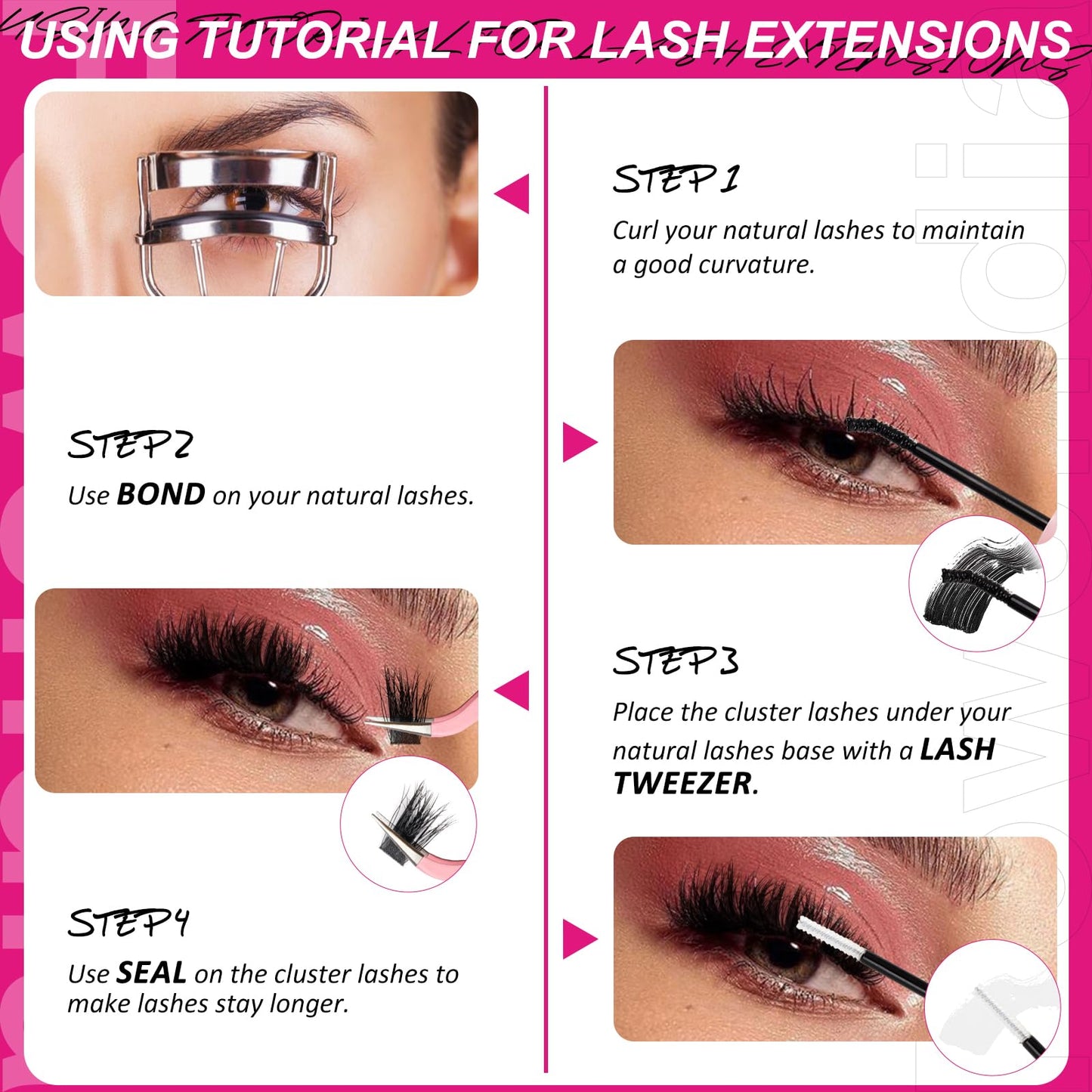 Fowendia Fluffy Individual Lashes 100D D Curl Cluster Eyelash Extensions 10-18mm Wispy DIY Lash Extension Thick Volume False Eyelashes Clusters for Beginners