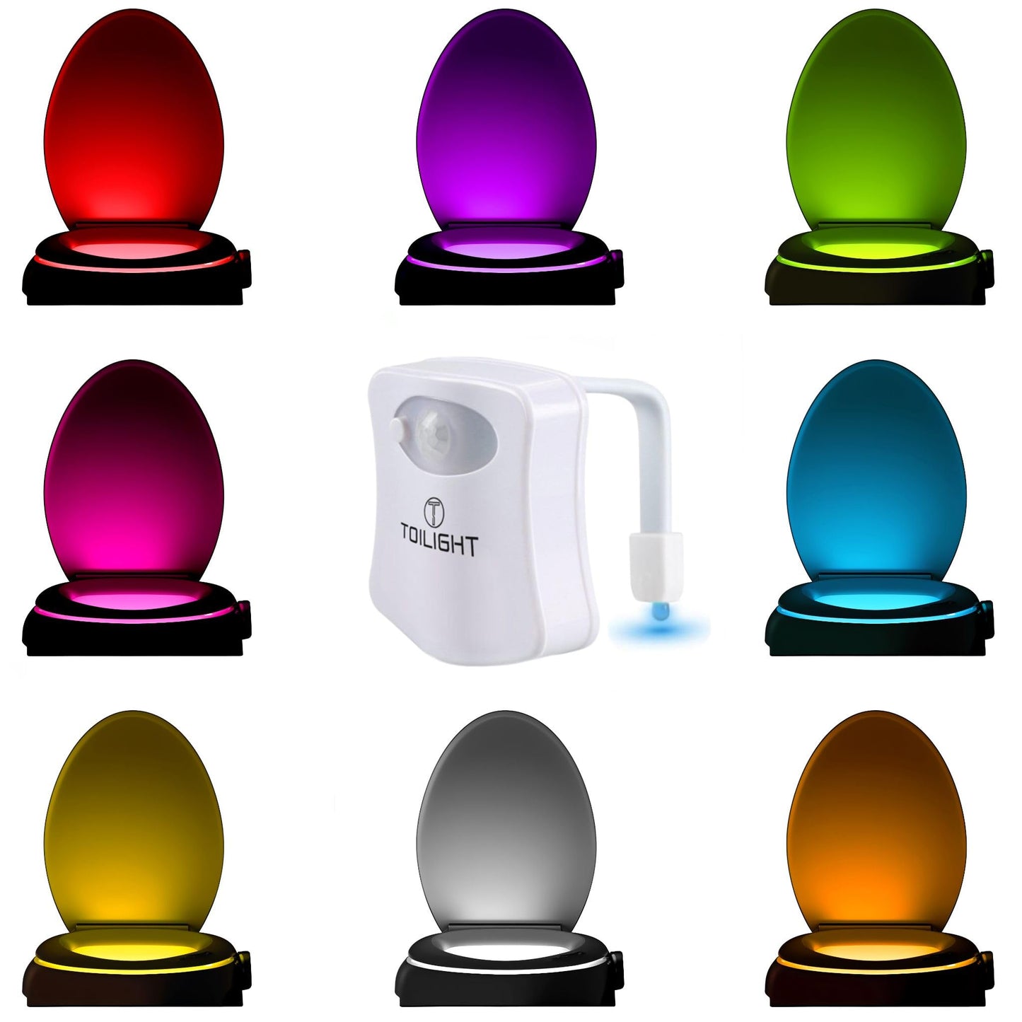 ToiLight The Original Toilet Bowl Night Light. Fun & Useful Bathroom Motion Sensor Tech Gadget. Funny Novelty Birthday Gift Idea. Stocking Stuffer for Him Her Guys Men Mom Brother