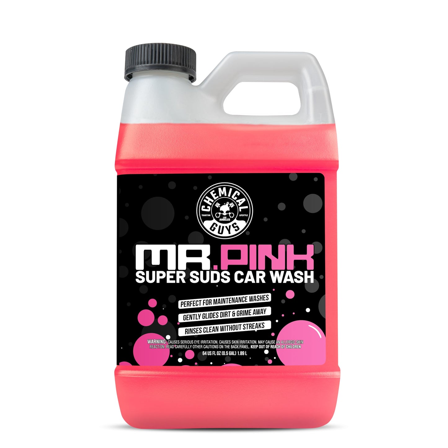 Chemical Guys Mr. Pink Foaming Car Wash Soap, High-Suds pH-Balanced Car Shampoo, Safe for Wax & Sealants, Works with Foam Cannons & Bucket Wash, Safe on All Paint Finishes, 64 oz, Candy Scent