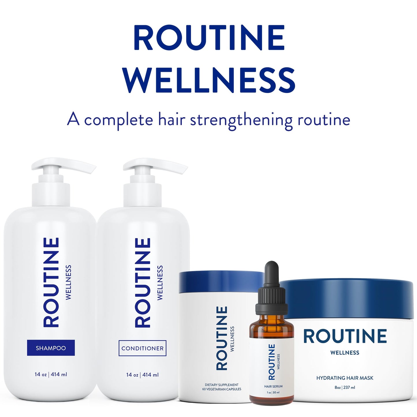 Routine Wellness Anti-Thinning Shampoo and Conditioner Set for Thinning Hair - Biotin DHT Blocker Women & Men - Color Safe Shampoo for Hair Loss & Healthier Hair - Unscented (Pack of 2)