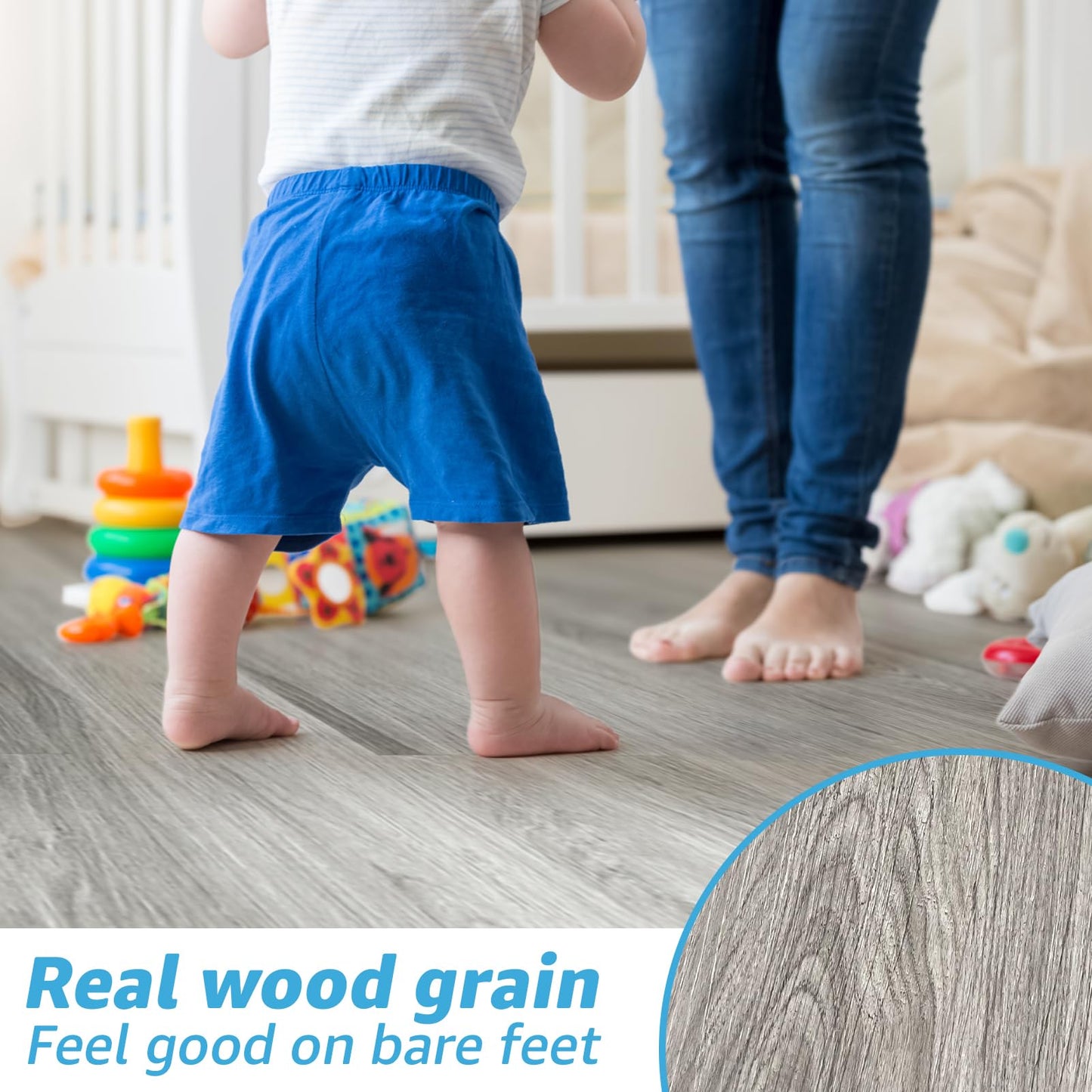 Art3d Interlocking Luxury Vinyl Flooring Tile, Wood Floor Plank for Kitchen Bathroom - Waterproof, Anti-Slip, Wear-Resistant, Reusable - 36 x 6 Inch, 18-Pack Cover 27 Sq. Ft