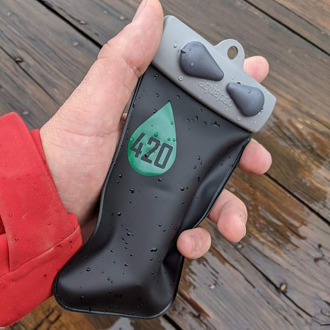 Aquapac Waterproof Phone Case - Black Plastic or Rubber Case for Cellular Phone - Waterproof Case for Music Theme - Whanganui Model