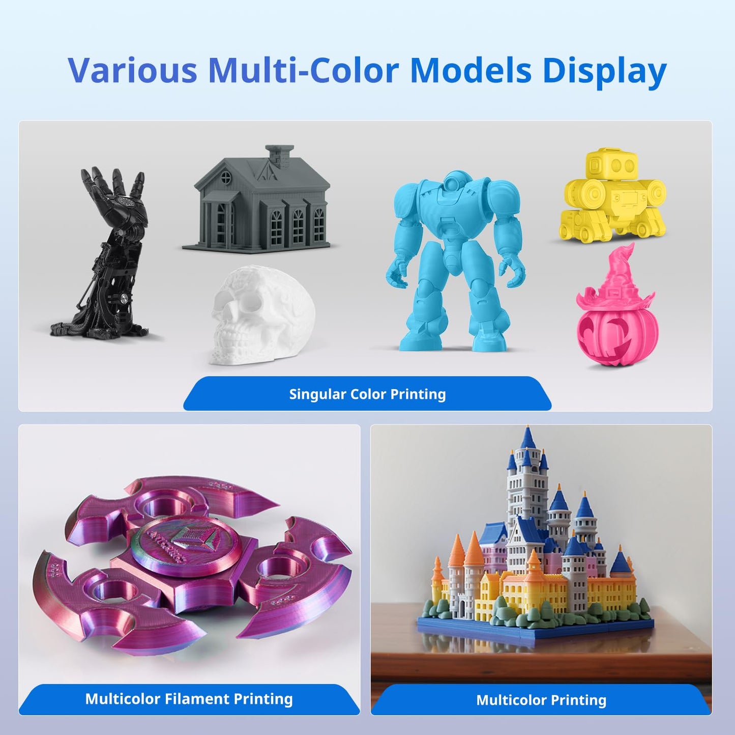 Anycubic Kobra 3 3D Printer Only, Max 600mm/s Print Speed Full-auto Calibration Details Better, Multi-Color 3D Printing Need with Additional Anycubic ACE Pro, Explore Endless Fun 9.8"x9.8"x10.2"
