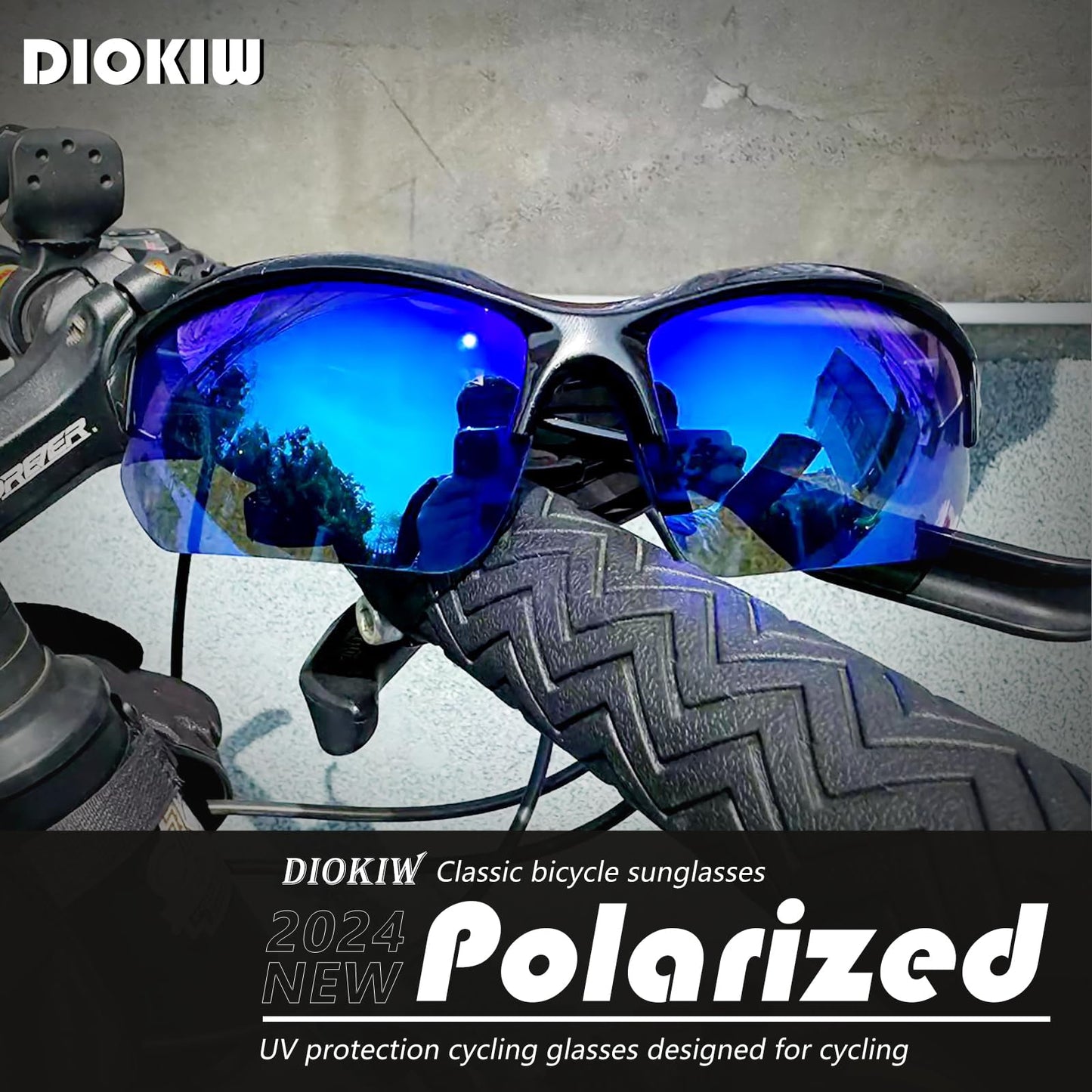 DioKiw 2PACK Sports Polarized Sunglasses for Men Cycling Running Fishing UV400 Protection Sun Glasses Lightweight Half Frame Goggles