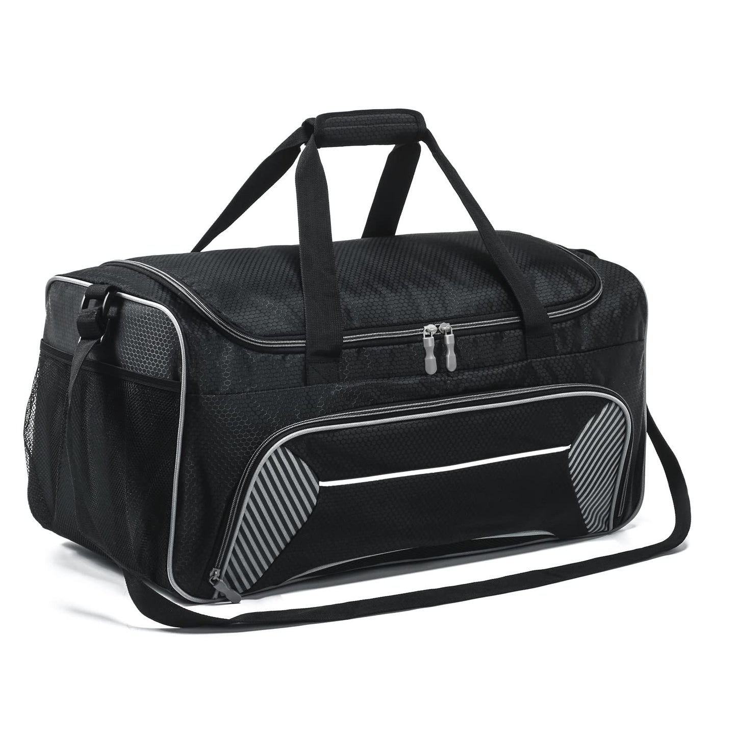 Uarition Mens Gym Bag 21 inch Large Overnight Weekender Duffle Bag for Travel Sport-Black/Grey