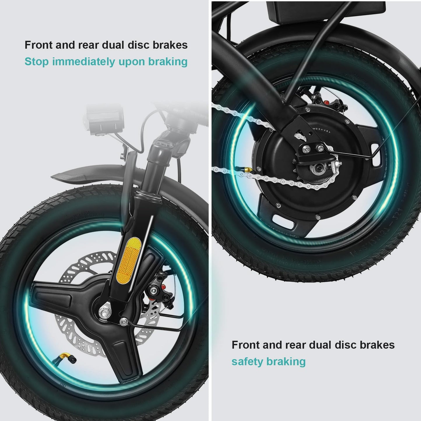 Electric Bike for Adults Teens, Commuter City Folding ebike with 560W Motor and 48V Battery, 24MPH 3-Level Pedals Assist, Dual Disc Brakes,14" Compact Foldable Electric Bicycle with UL 2849 Certified