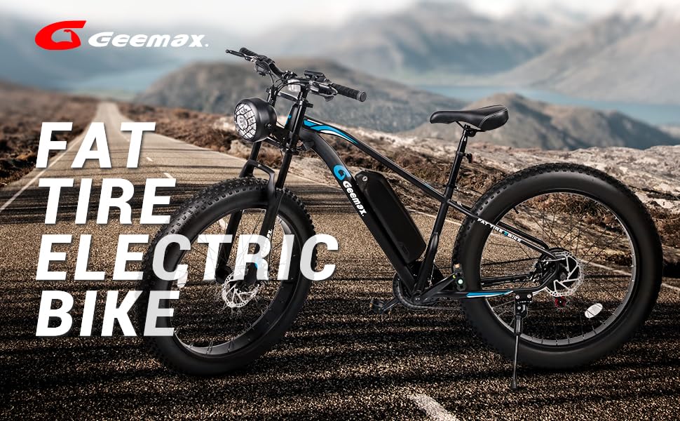 Geemax Electric Bike for Adults, 26" x 4.0 Fat Tire Ebike, 1000W Peak 1500W 48V 15.6Ah Lithium Battery Electric Bicycle, 35MPH, 21-Speed, Up to 50 Miles for Commuting, Beach, Snow