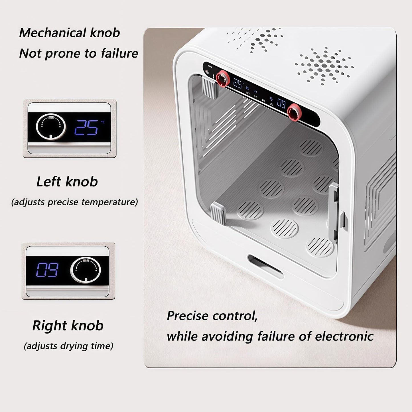WENMEE Pet Dryer Box for Dogs & Cats - Ultra Quiet, Mechanical Knob Temp Control, Grooming Hair Dryer Machine