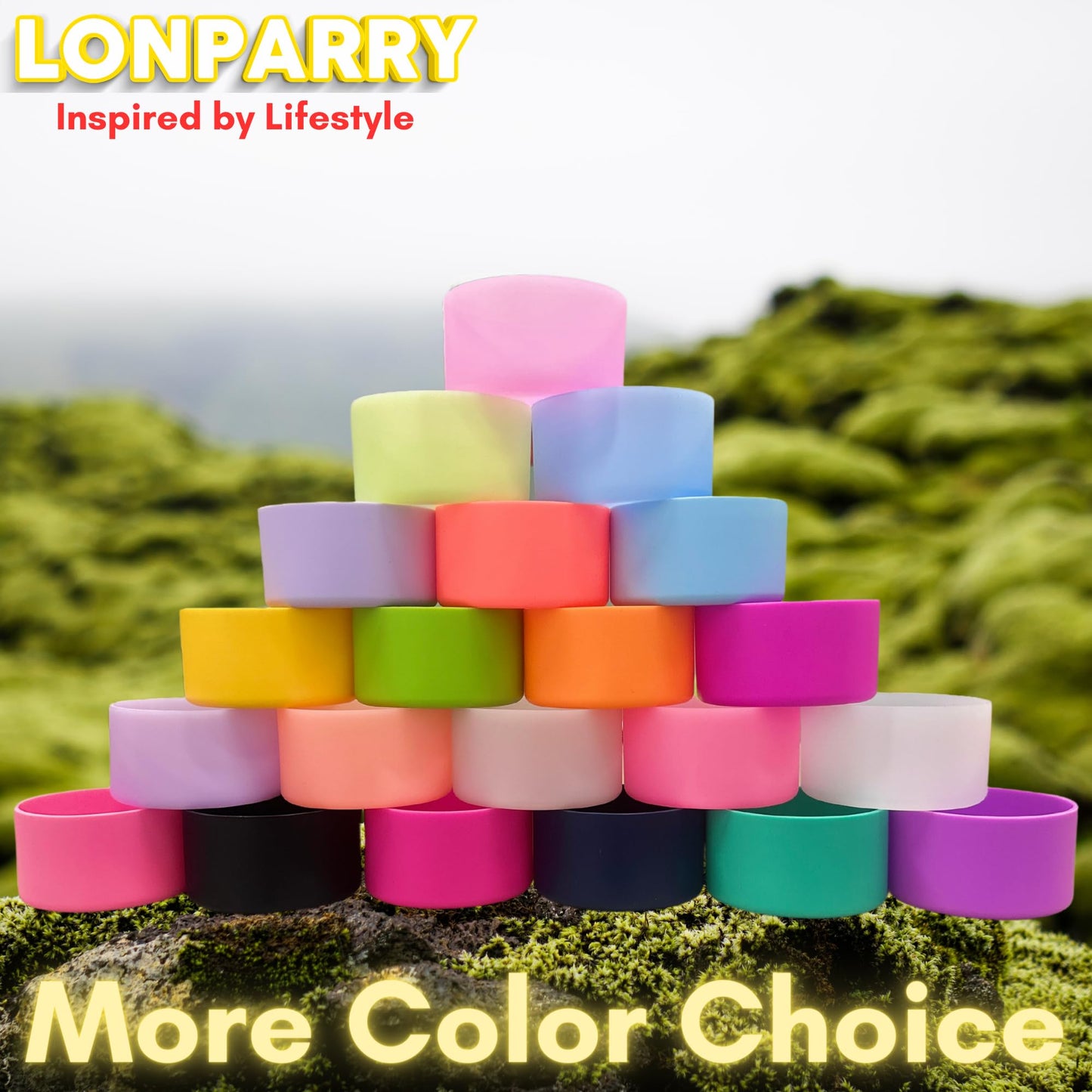 LONPARRY 4-Pack Silicone Boot for Stanley Cup IceFlow Rubber Bottom Sleeve Protector for Stanley Tumbler HydroFlask Simple Modern Owala Car Travel Cup Bottle Bottom (2Clear+2Smoky Pink)