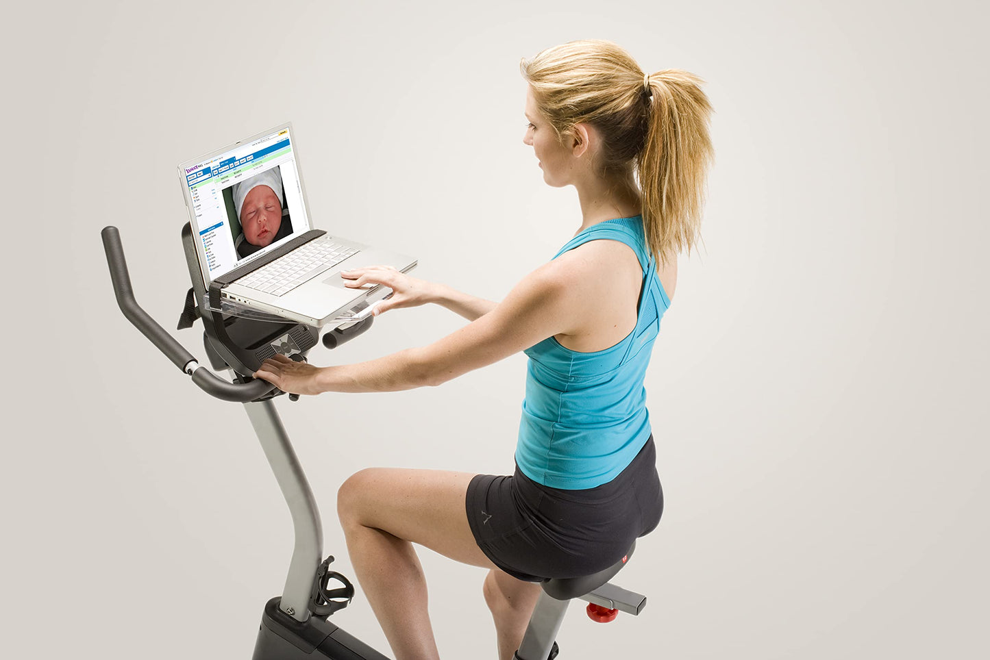 SurfShelf Treadmill Desk Attachment for Bikes and Ellipticals too, Treadmill Laptop Holder, Treadmill Desk Stand, Treadmill Table, Laptop Stand for Treadmill, Elliptical Laptop Holder, Bike Desk Table