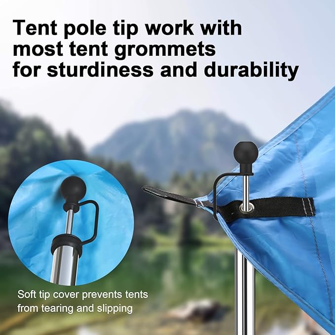 KOMCLUB Telescoping Tent Poles Tarp Poles Adjustable 94.5" Camping Poles Lightweight Tent Poles Stainless Steel Rods for Camping Hiking Outdoor Sport Activities