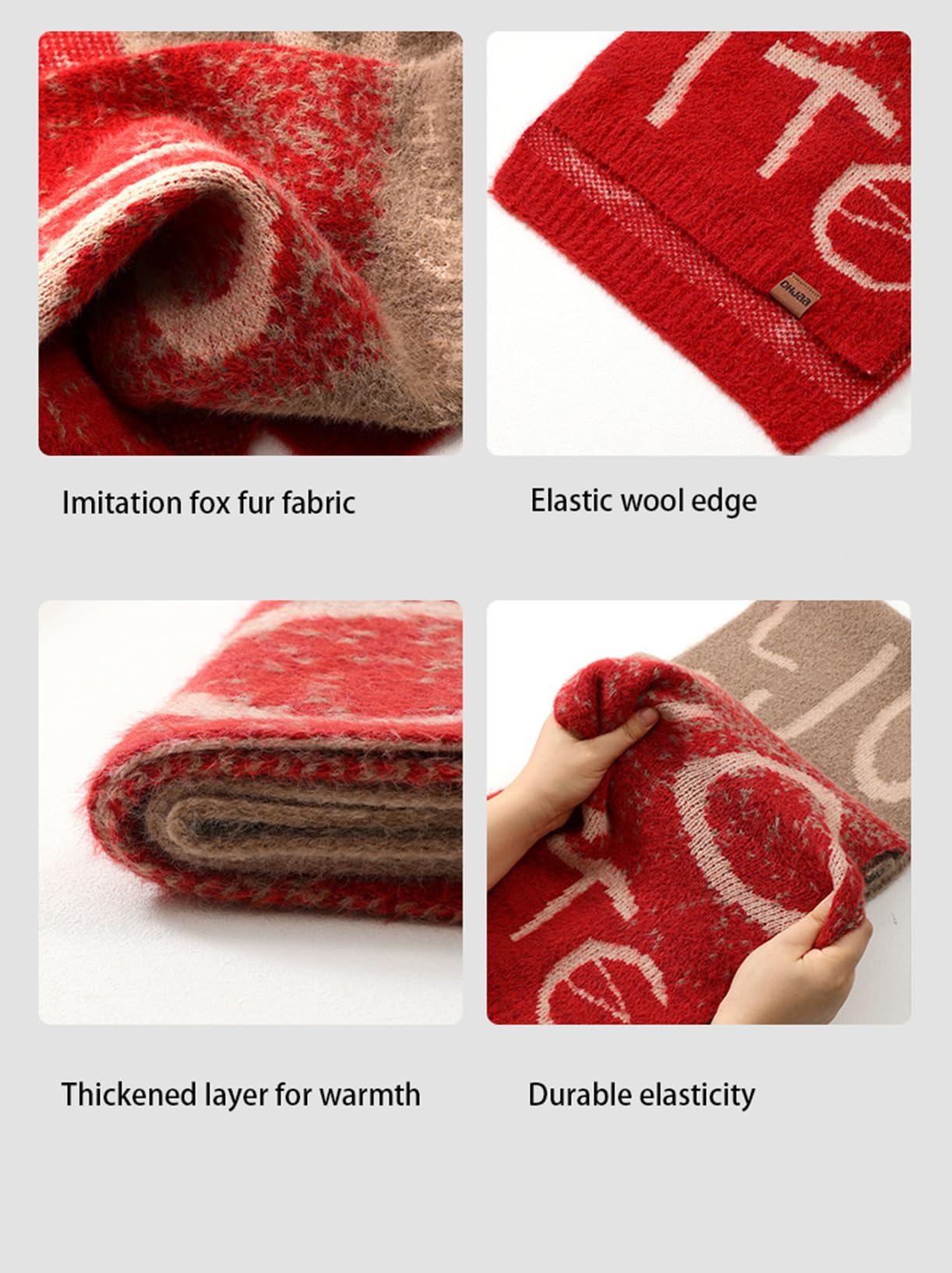 Wander Agio Winter Hat Scarf Glove Set for Women Beanie Hats Scarves and Gloves Womens Polar Fleece 3-Sets Christmas Red 1