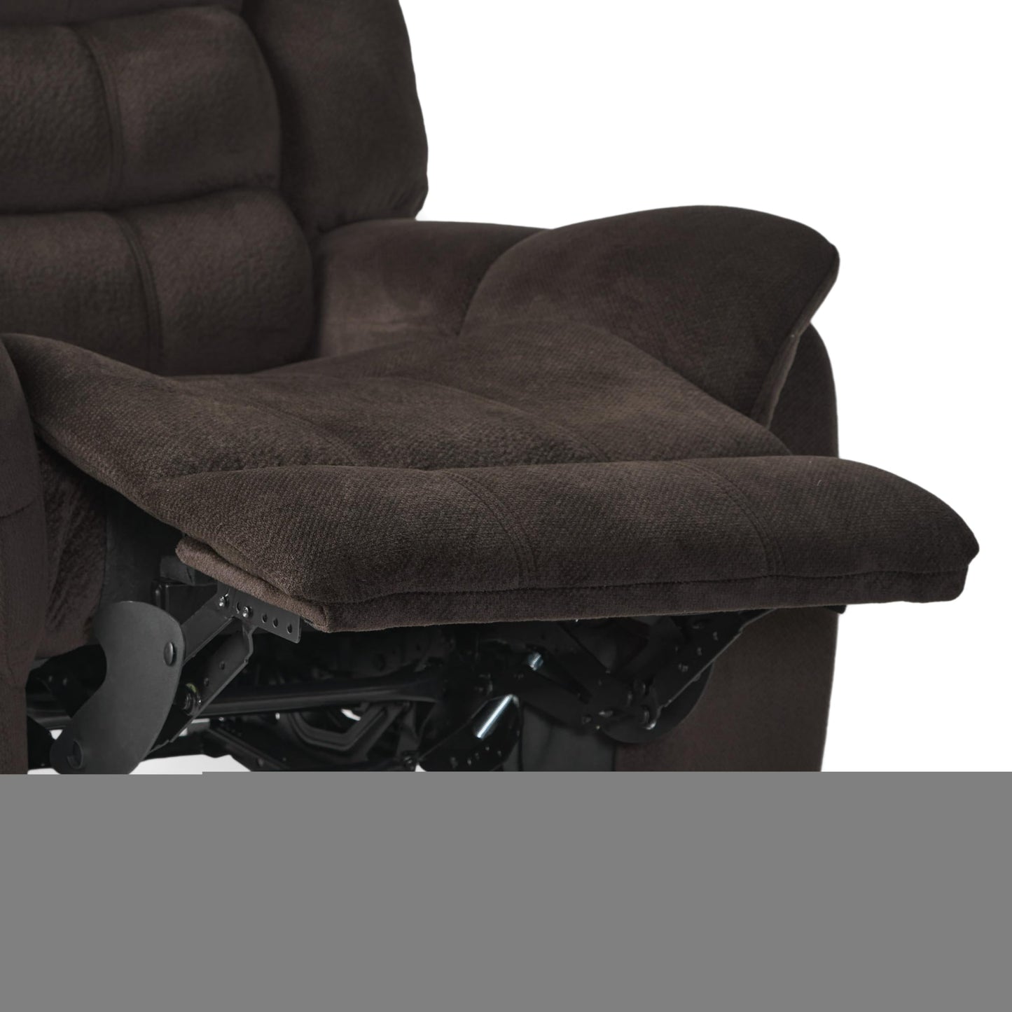 Oversized Recliner Chair, Glider Recliner Nursery Chair, Manual Recliner Chairs for Adults, Brown Fabric Recliner Sofa with Retractable Footrest & Tufted Design, Large Recliner Chair for Bedroom