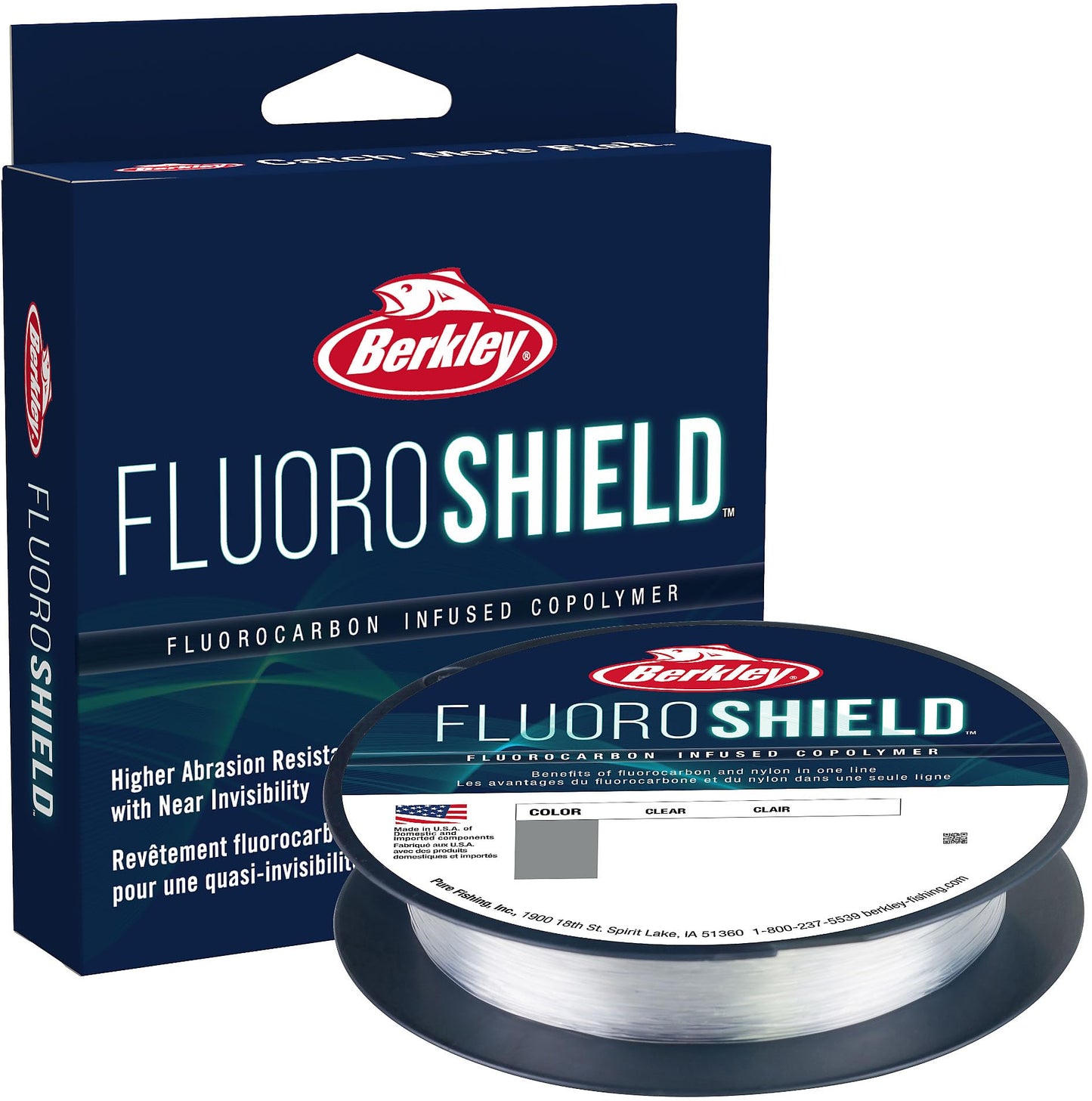 Berkley FluoroShield™, Clear, 15lb | 6.8kg, 300yd | 274m Fishing Line, Suitable for Freshwater Environments