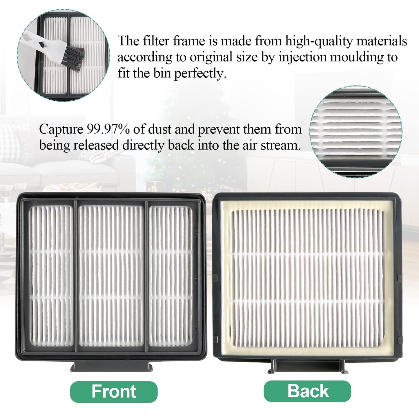 Replacement Parts for Shark ION Robot AV751 AV752 AV753 RV700_N RV720_N RV850 RV851WV Vacuum Cleaner Accessories by Techecook - 6 Side Brushes,3 Hepa Filter,1Main Brush,1 Filter Guard,1 Cleaning Brush