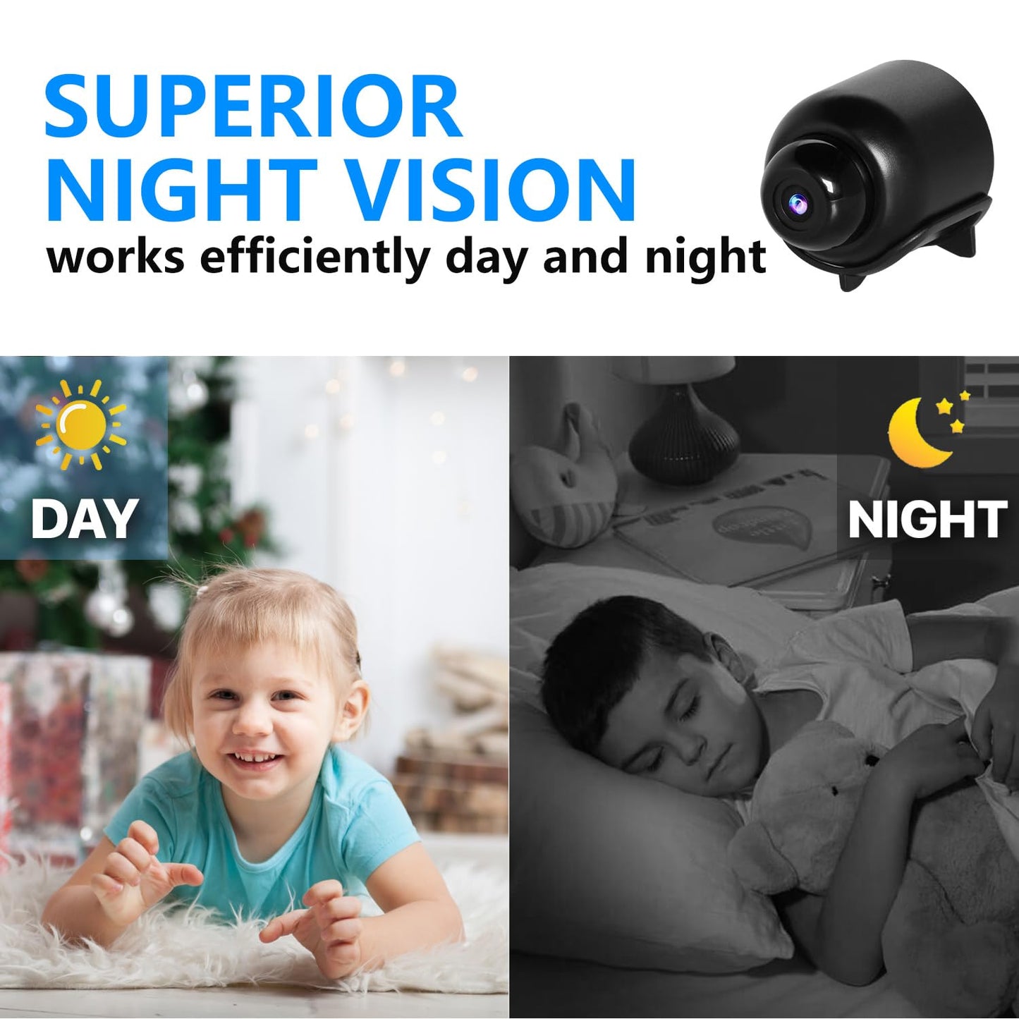 Smallest Wireless WiFi IP Camera,HD1080P Concealed Mini Camera with Video Recording Live Feed,Baby Monitor,Nanny Cam,with Night Vision,Motion Detection,Cloud Storage for Security with iOS Android APP