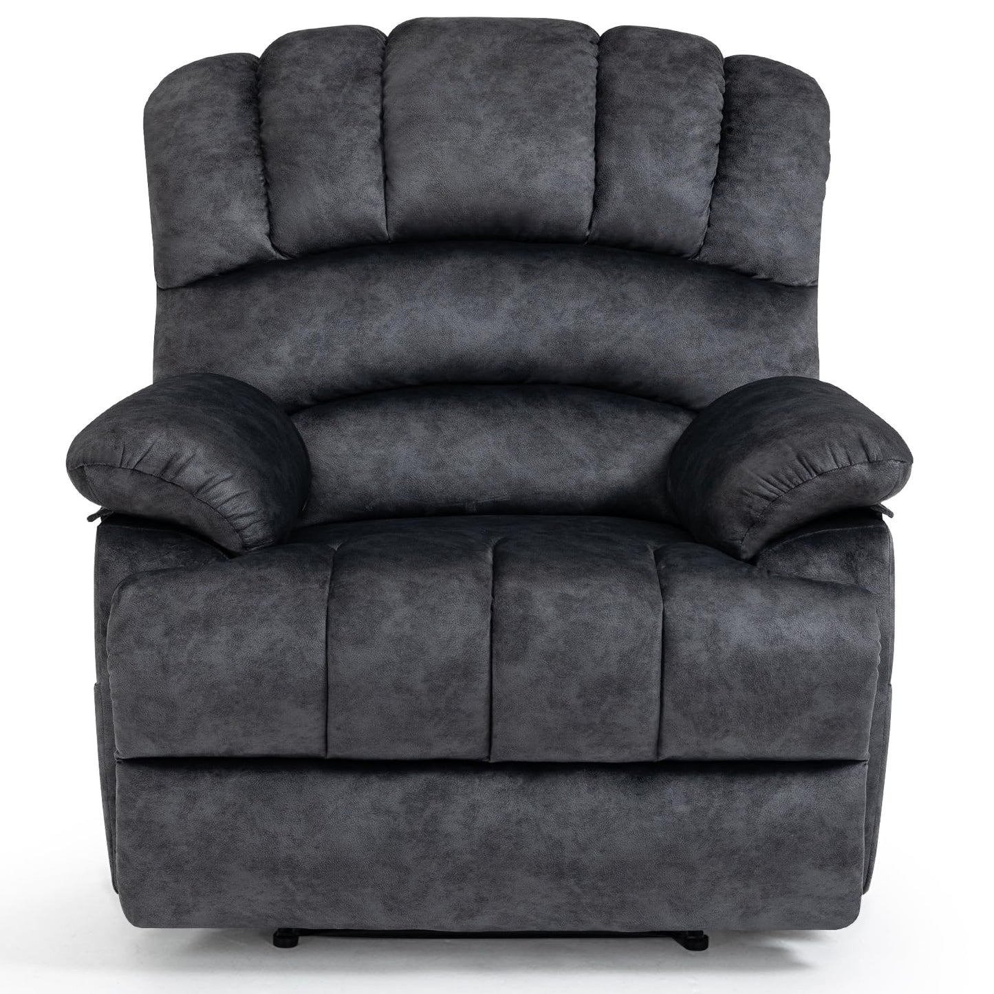 EZZUP Large Recliner, 23" Wide Seat, A Recliner with Three Position, Recliner Chair Oversized with Two Side Pockets, Dark Gray