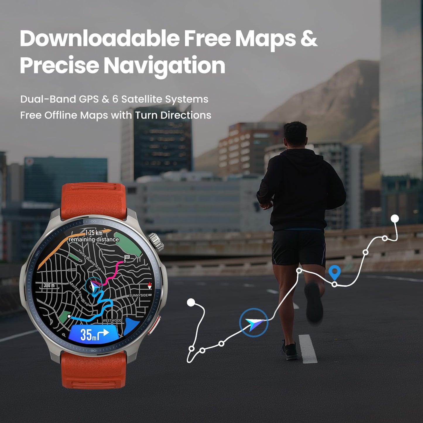 Amazfit Balance 2 Smart Watch 47mm AMOLED Sapphire Glass Display, Offline Maps, Dual Band GPS, 21 Days Battery, 170+ Sport Modes, Hyrox & Golf Mode, Heart Rate & Sleep Tracker for Android & iPhone