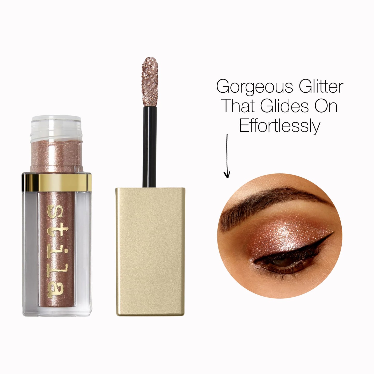 Stila Magnificent Metals Glitter & Glow Liquid Eye Shadow, Rose Gold Retro, Original