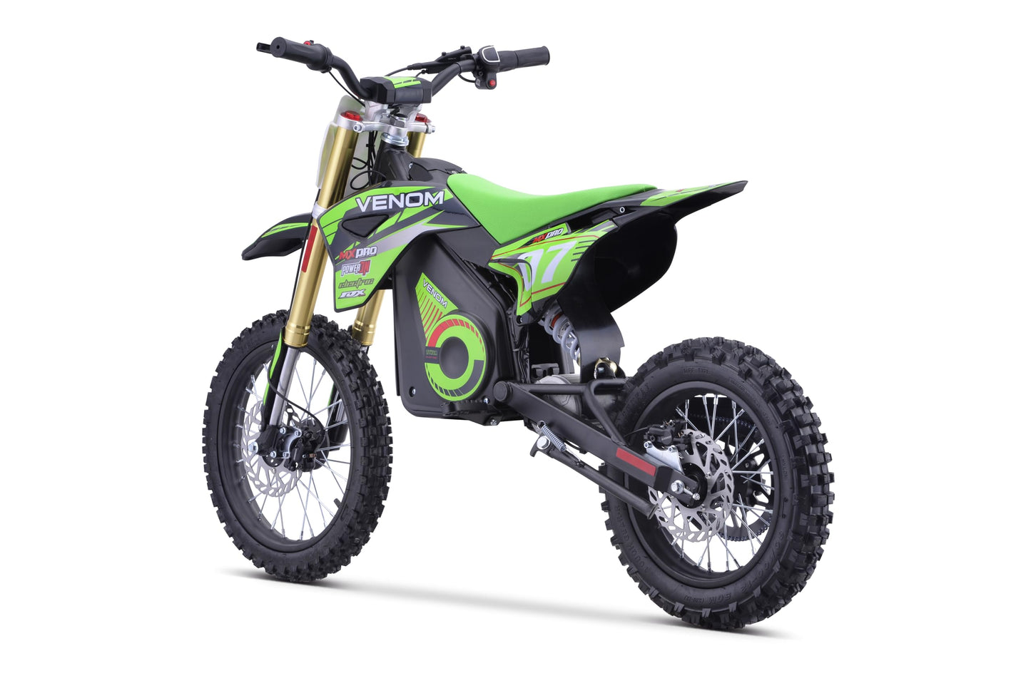 Venom 1600W Pro Electric Dirt Bike 48V Lithium Battery | Advanced Speed Governor | Hydraulic Disk Brakes | MID-Size, Green