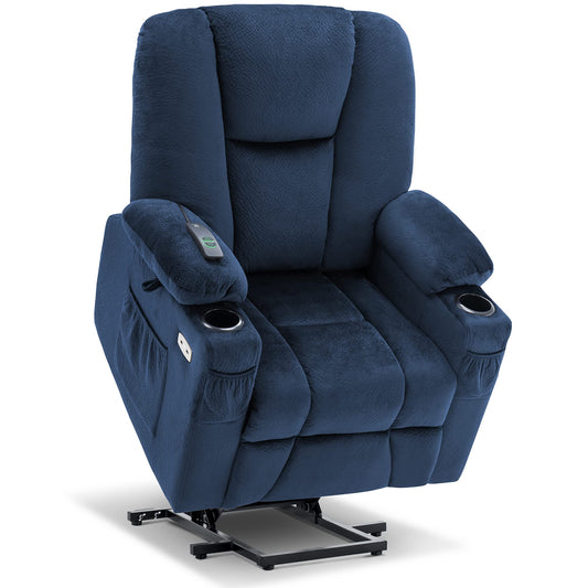 MCombo Power Lift Recliner Chair Sofa with Extended Footrest,3 Positions,Hand Remote Control,2 Cup Holders,USB Ports for Elderly People, 7507