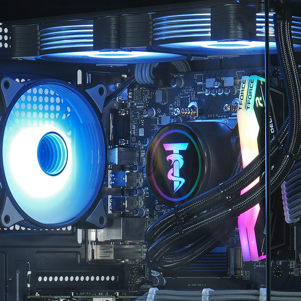 ViprTech Reaper 2.0 Liquid-Cooled PC - AMD Ryzen 7 8700F (5.0Ghz Turbo), RTX 4060 Ti 16GB, 32GB DDR5 6400, 1TB NVMe SSD, Gold PSU, VR-Ready, WiFi, BT, Win 11, Gaming Desktop Computer Black