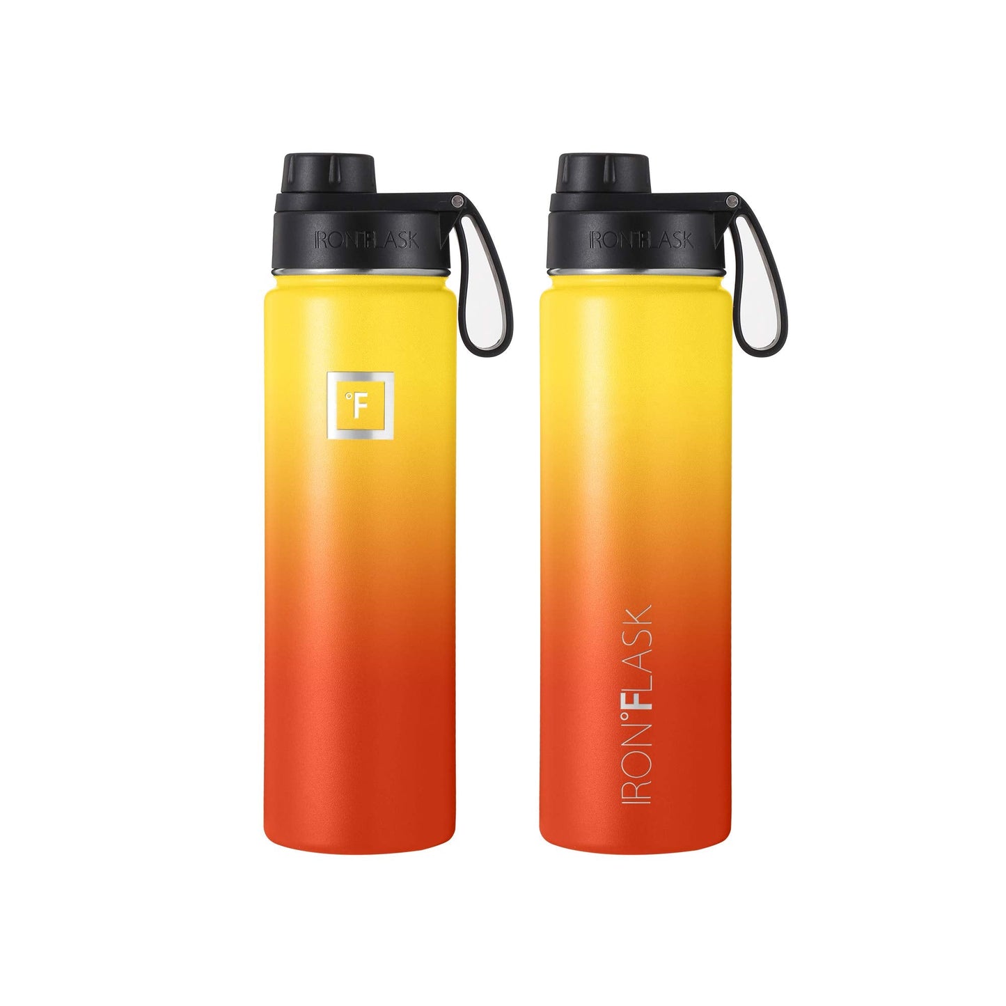 IRON °FLASK Sports Water Bottle - 650 ml, 3 Lids (Spout Lid), Vacuum Insulated Stainless Steel, Double Walled, Thermo Mug, Metal Canteen