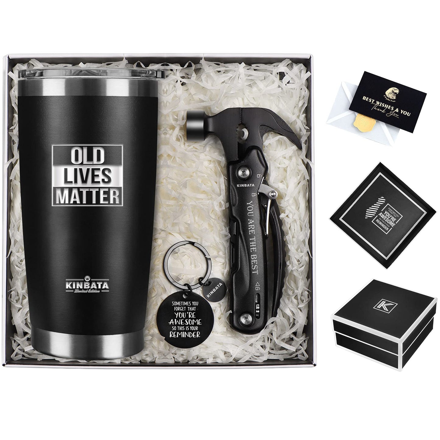 Birthday Gifts for Men-Fathers Day Best Gifts for Dad Retirement Gifts for Men Old Lives Still Matter Gifts for Him Grandpa Uncle Unique Presents Ideas Tumbler Multitool