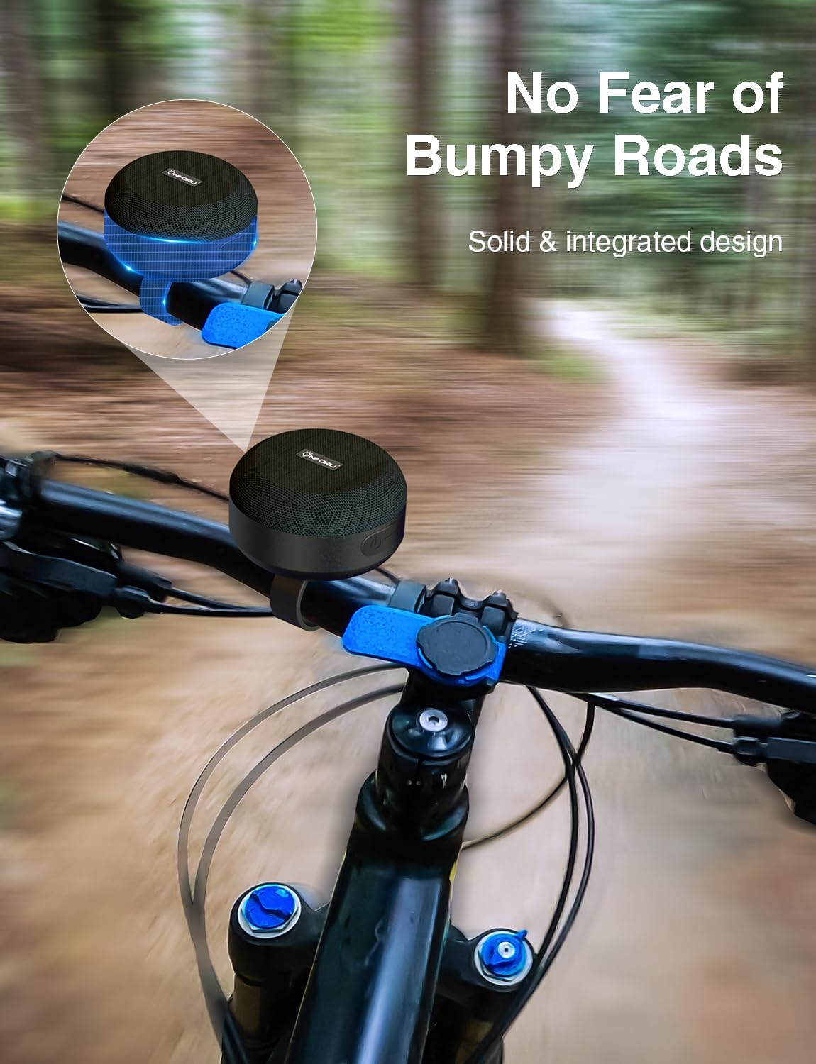 Onforu Outdoor Waterproof Bluetooth Bike Speaker, Wireless Portable Mini Travel Bike Speakers, Integrated Design Bicycle Scooter Speaker with Loud Sound for Riding, Sports, Bike Accessories