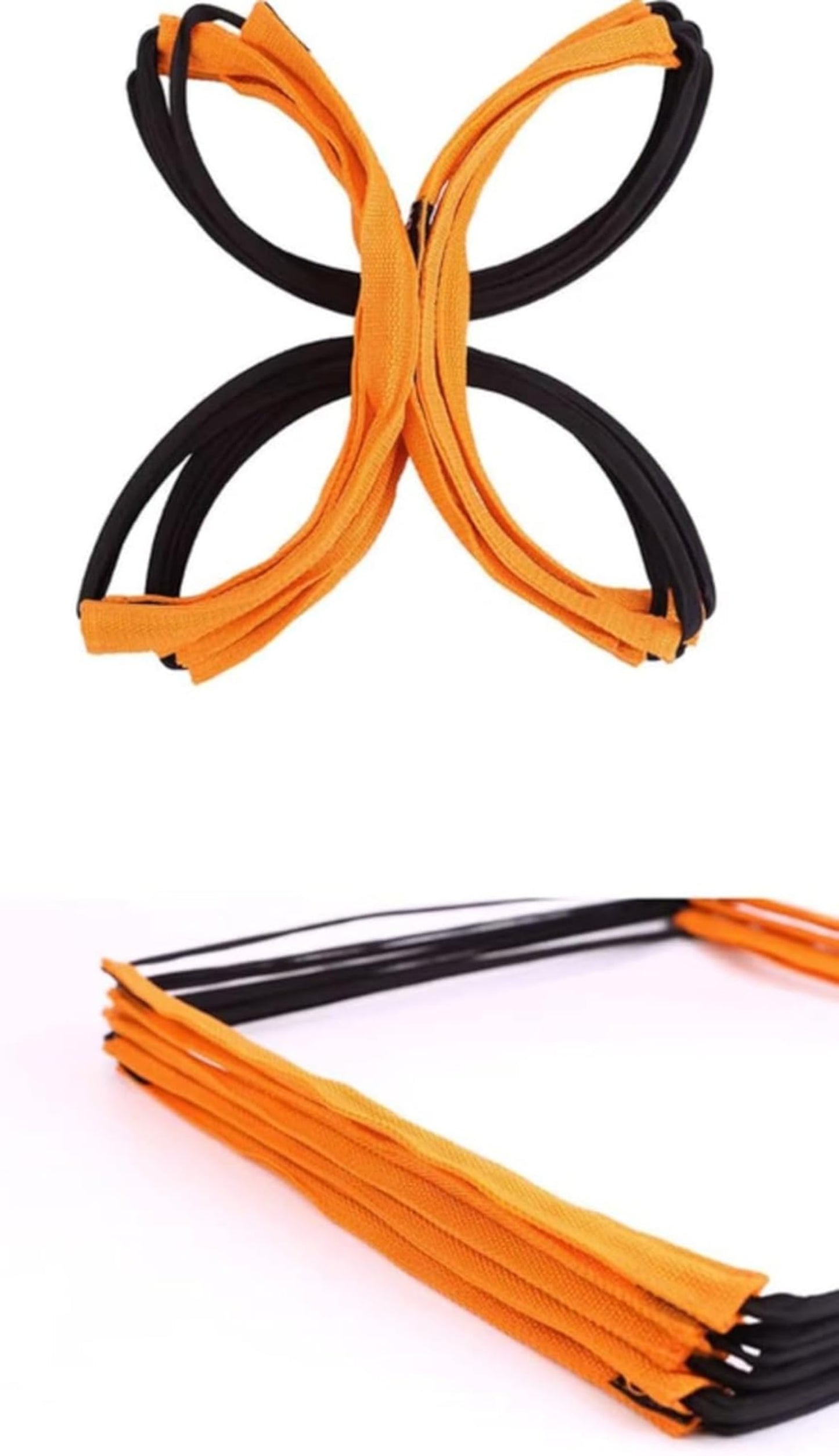 AiZicheng Agility Ladder, Agility Training Equipment, Soccer Speed Ladder, Football Footwork Ladder, Workout Ladder for Kid Adult, Foldable&Unwinding&Carrying Bag (Orange (10 Squares))