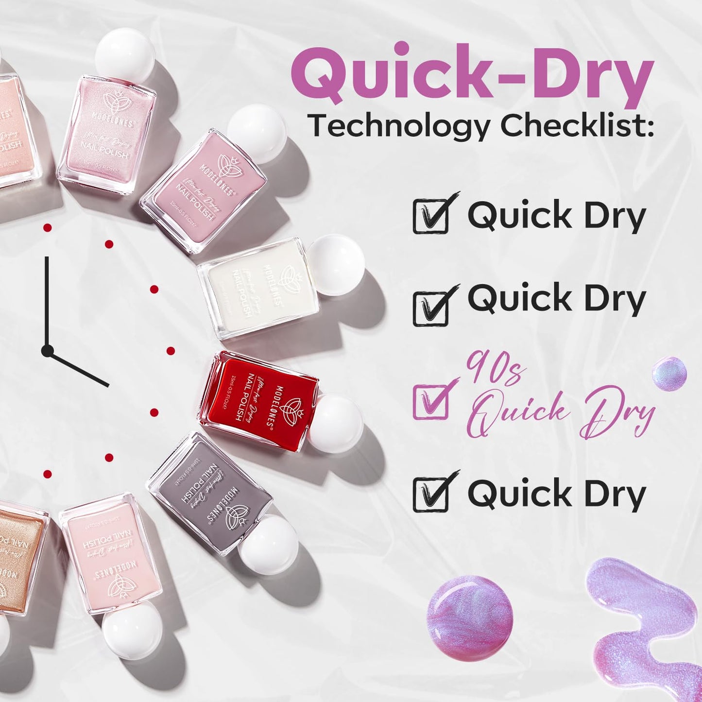 modelones Chrome Purple Nail Polish, 15 ml Quick Dry Nail Polish Mermaid Iridescent Shimmer Pearl Purple Nail Lacquer Long Last Shine Nail Art DIY Home Manicure Gift for Women Girls 0.5 Fl Oz