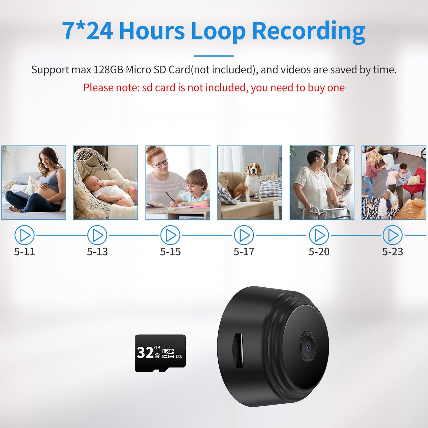 X W EI UNION Secrect Camera Mini Spy Camera WiFi Hidden Camera Video Recorder Small Camera for Spying Room Camera Night Vision Home Security Camera Nanny Cam Pet Camera Baby Camera