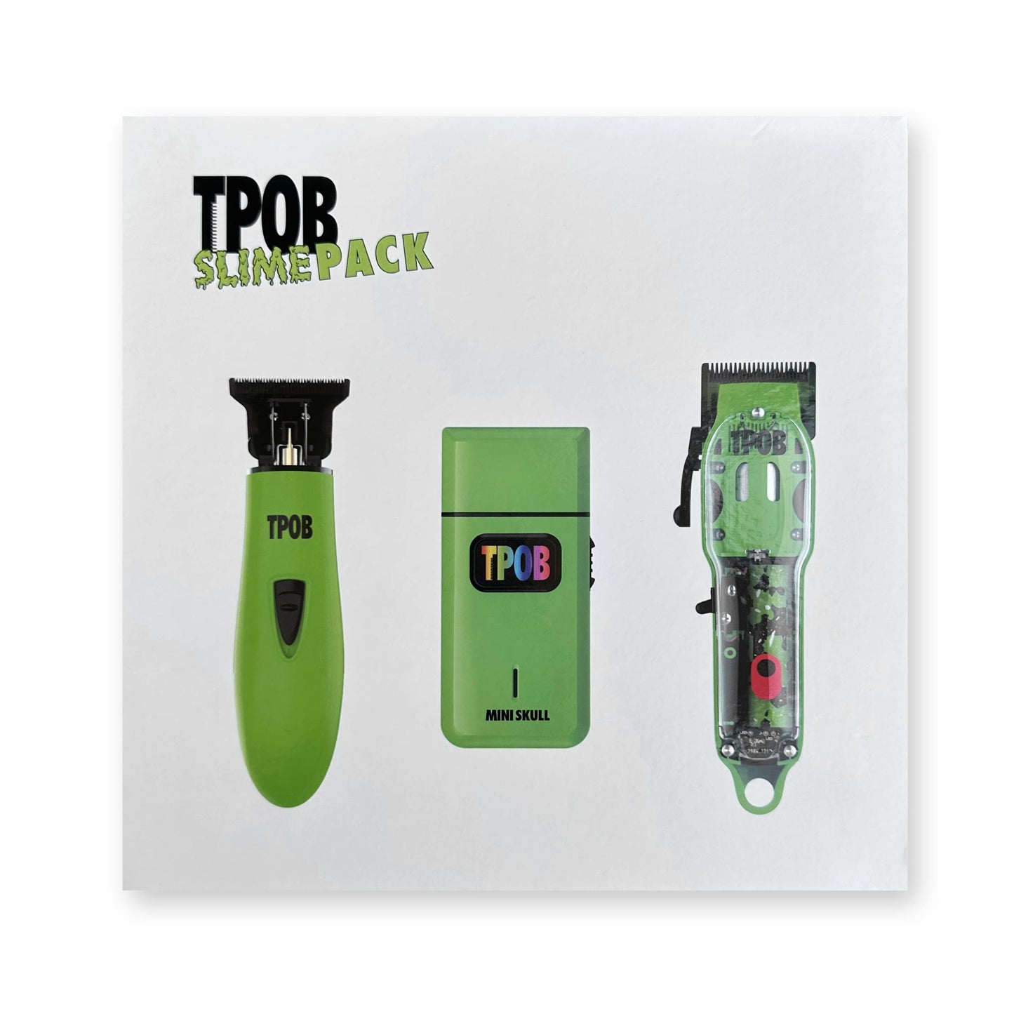 TPOB Slime 2 Barber Hair Clippers Trimmer Shaver Set for Men with Matte Green Case and X Fade Blade