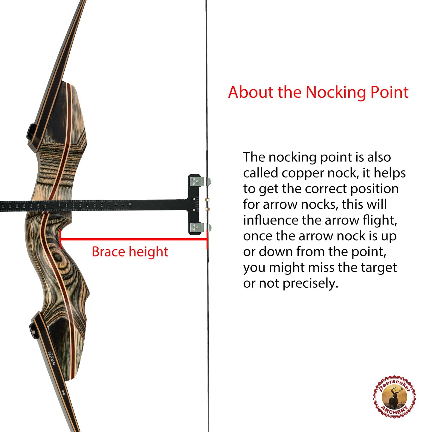 Deerseeker Recurve Bow String Set with 2 Nock Points Dacron Bowstrings Replacement Archery Accessories for Recurve Bow Traditional Longbow 12,14,16 Strands 48-70 inches (AMO 70"-16)