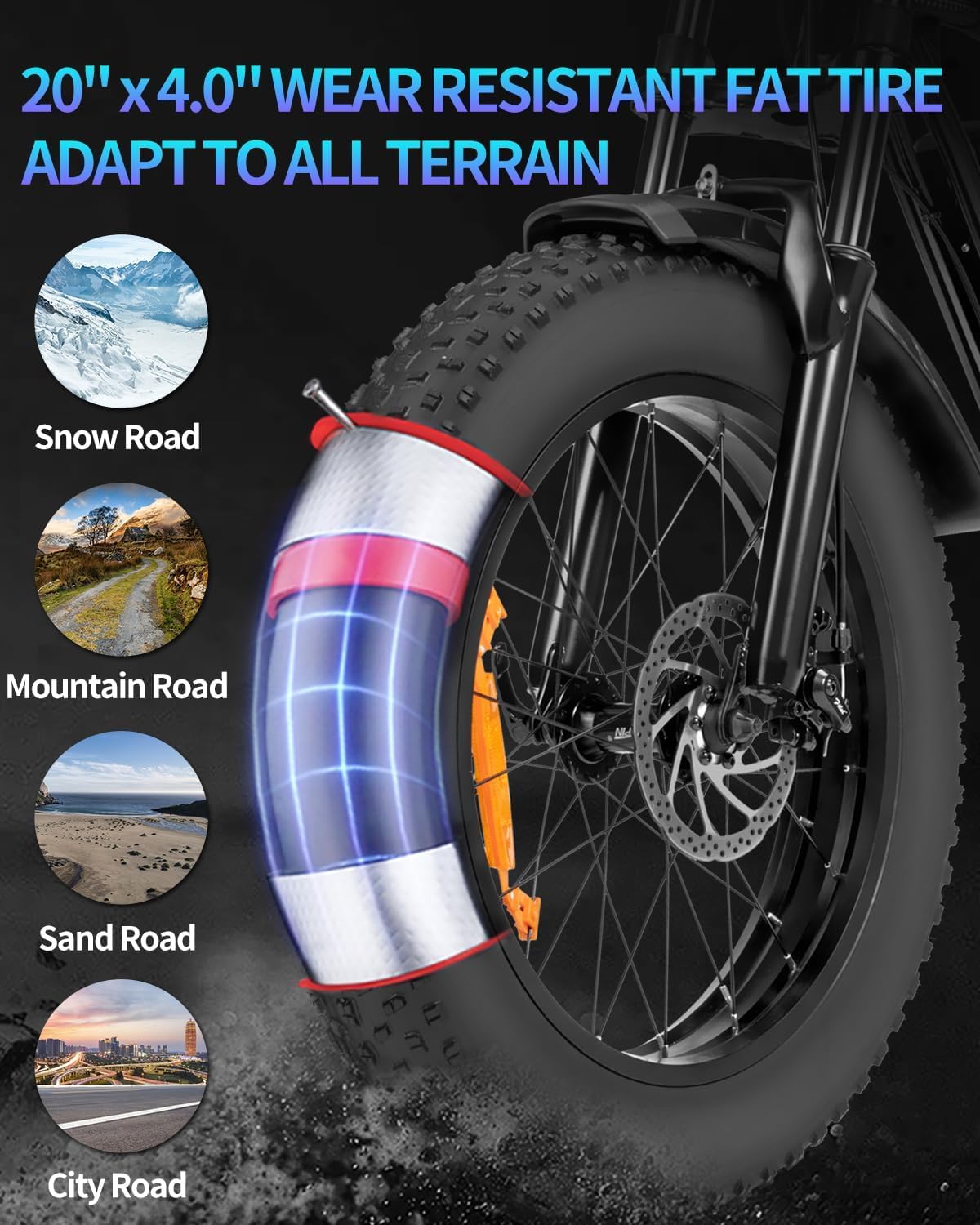 Ridstar Electric Bike for Adults, 1000/2000W, 25/30/37MPH,48V-52V, 20AH,40AH Battery, Max 50-180 Miles Electric Motorcycle, 20" Fat Tire Dirt Bike, Shamano 7-Speed E-Bike