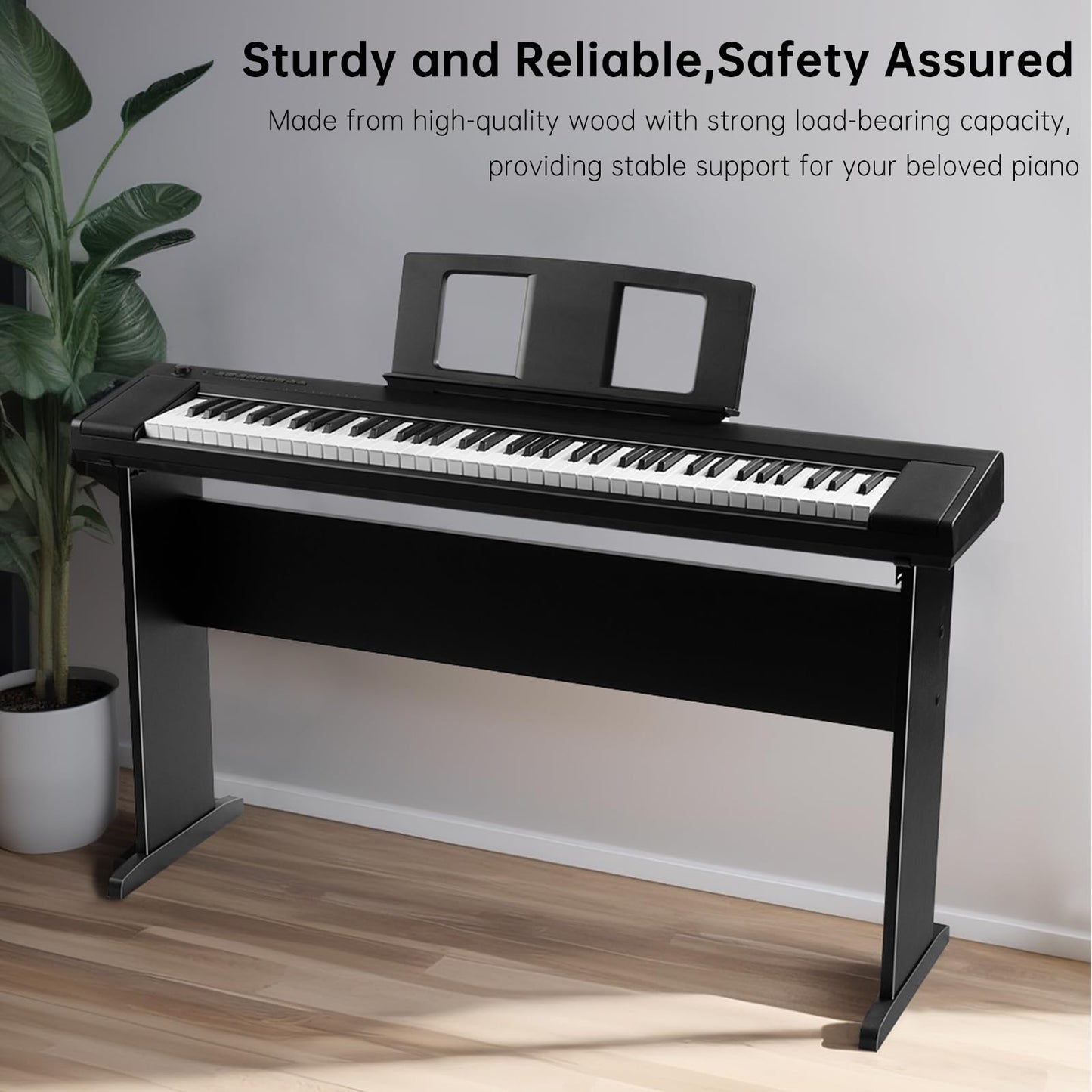 AODSK Digital Piano Universal Wood Stand,Adjustable Width Digital Piano Stand - Sturdy, Non-Slip, Scratch-Proof Design, Fits Multiple Keyboards