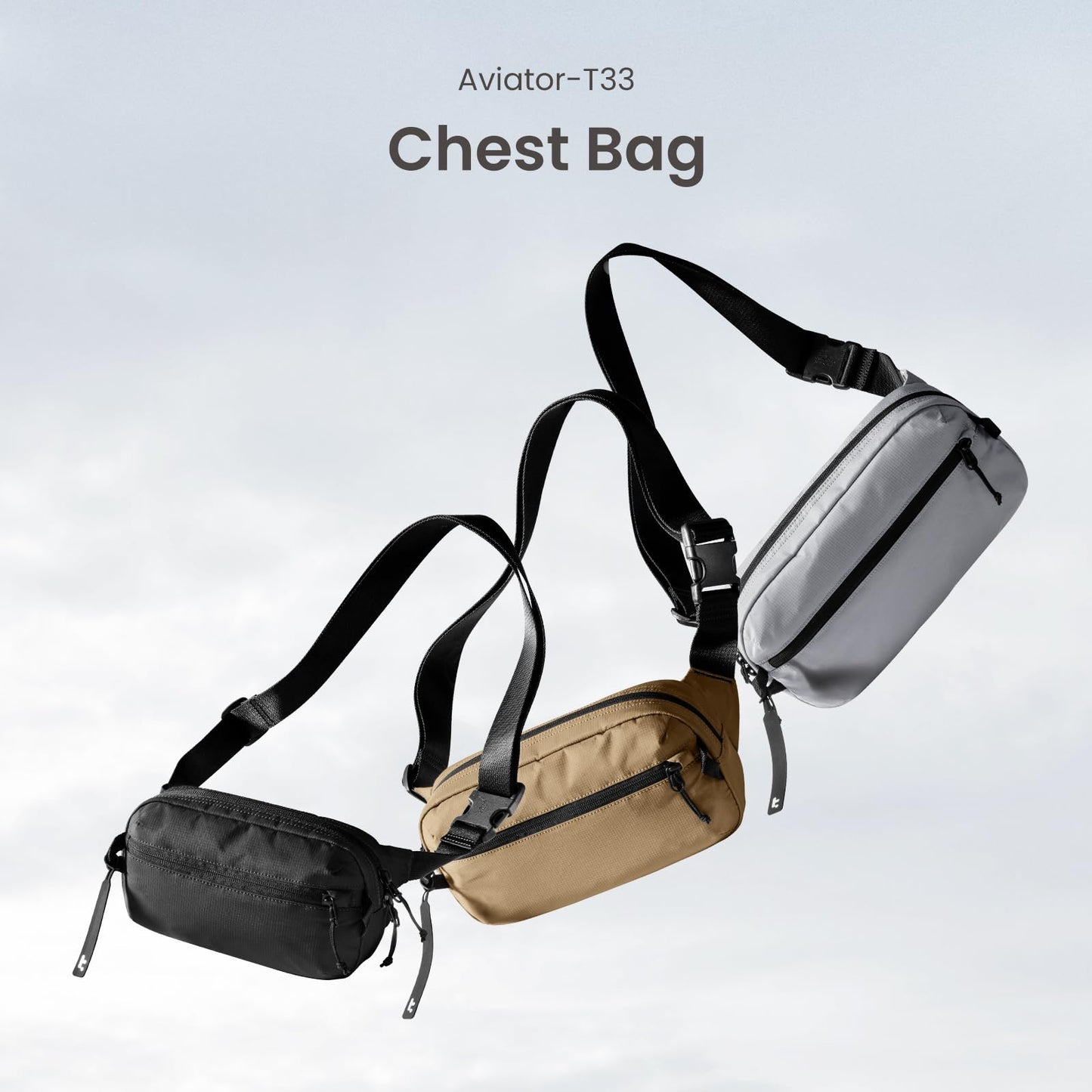 tomtoc 1.5L Sling Bag with RFID Blocking, Crossbody Bag Minimalist Chest Shoulder Pack for Men and Women, Water-resistant Lightweight Carry Casual Bag for Travel, Daily Use
